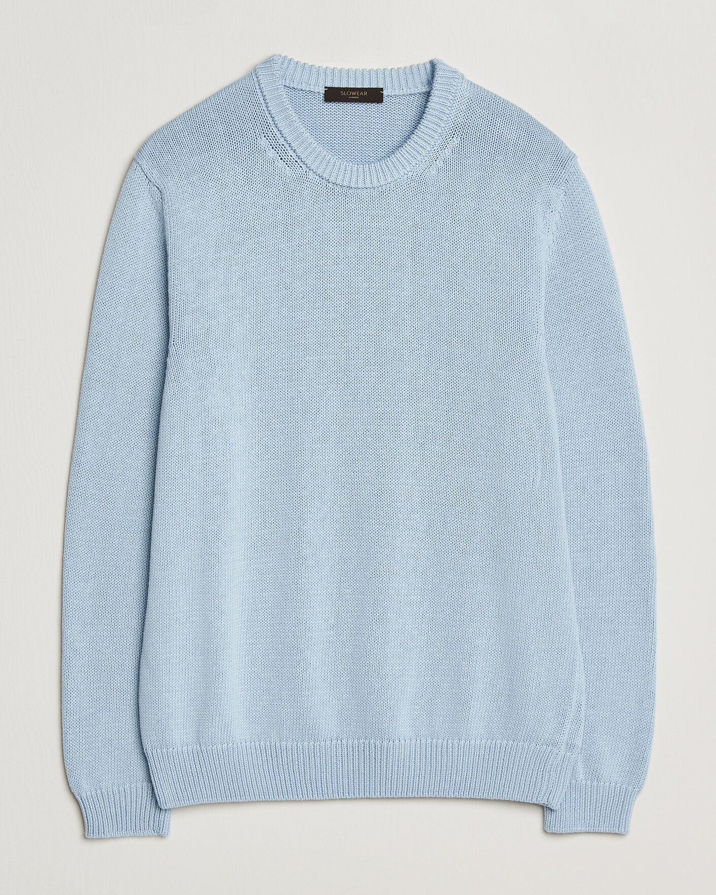 Herr | Tröjor | Zanone | Soft Cotton Crew Neck Sweater Sky Blue