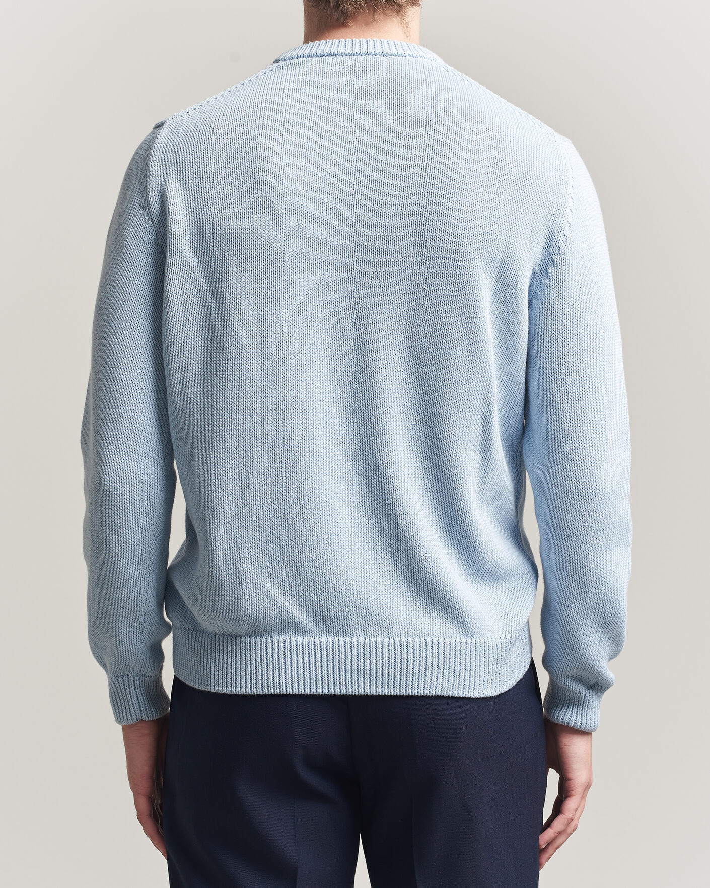 Herr | Tröjor | Zanone | Soft Cotton Crew Neck Sweater Sky Blue