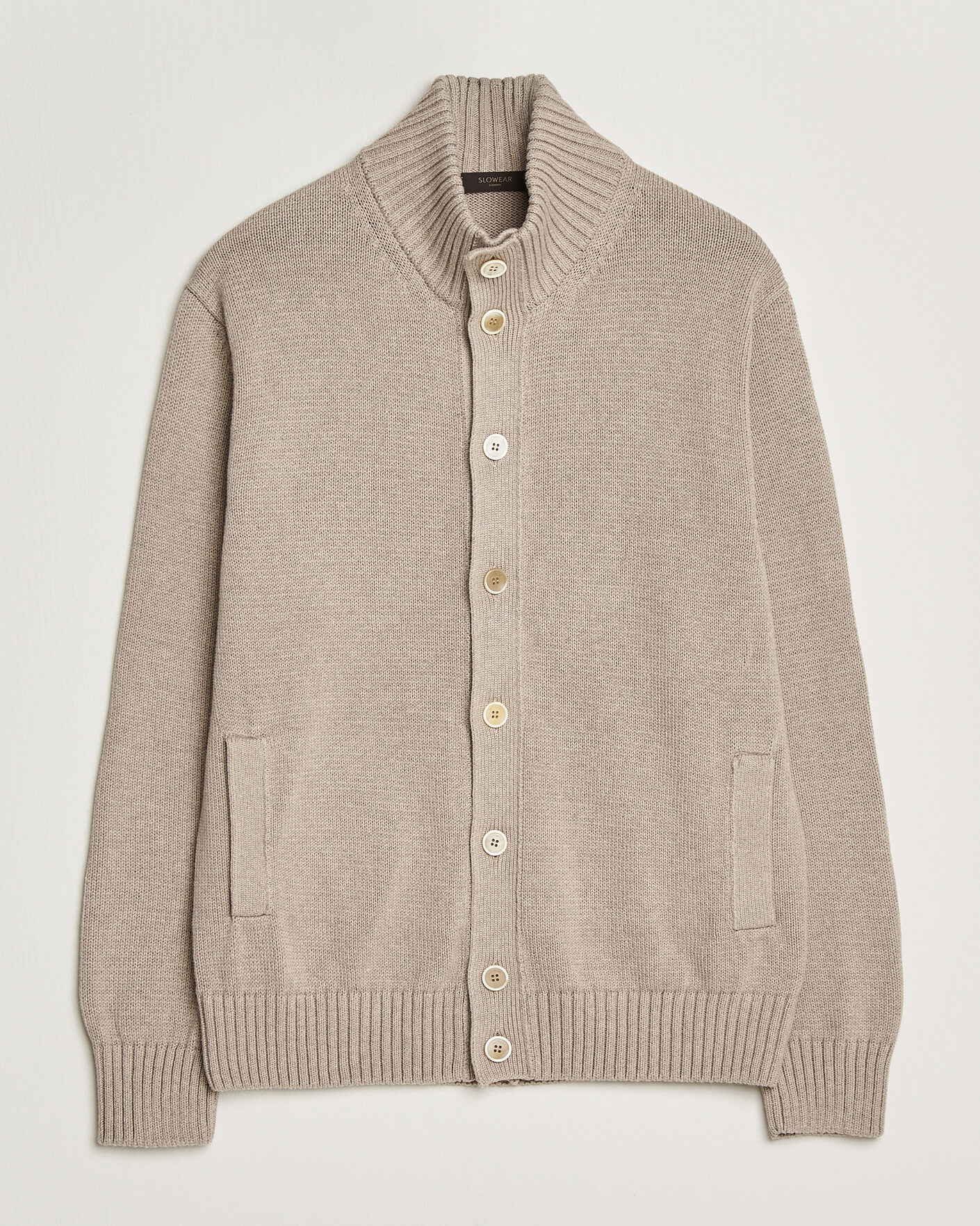 Herr | Tröjor | Zanone | Soft Cotton Chioto Cardigan Taupe