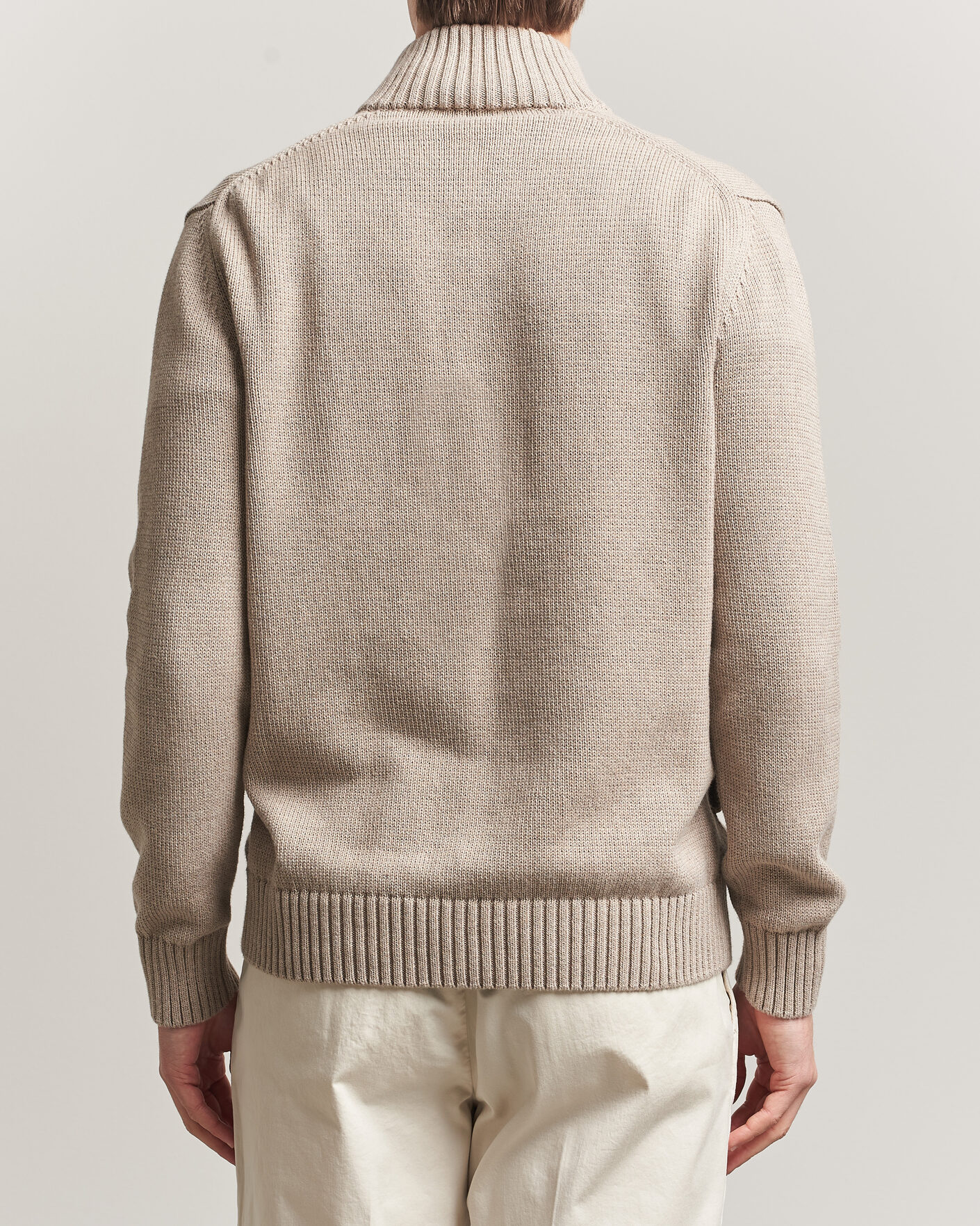 Herr | Tröjor | Zanone | Soft Cotton Chioto Cardigan Taupe