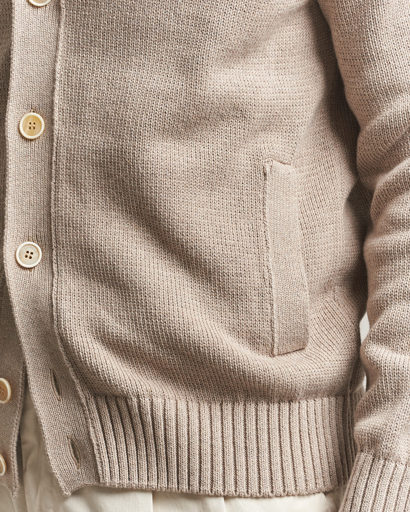 Herr | Tröjor | Zanone | Soft Cotton Chioto Cardigan Taupe