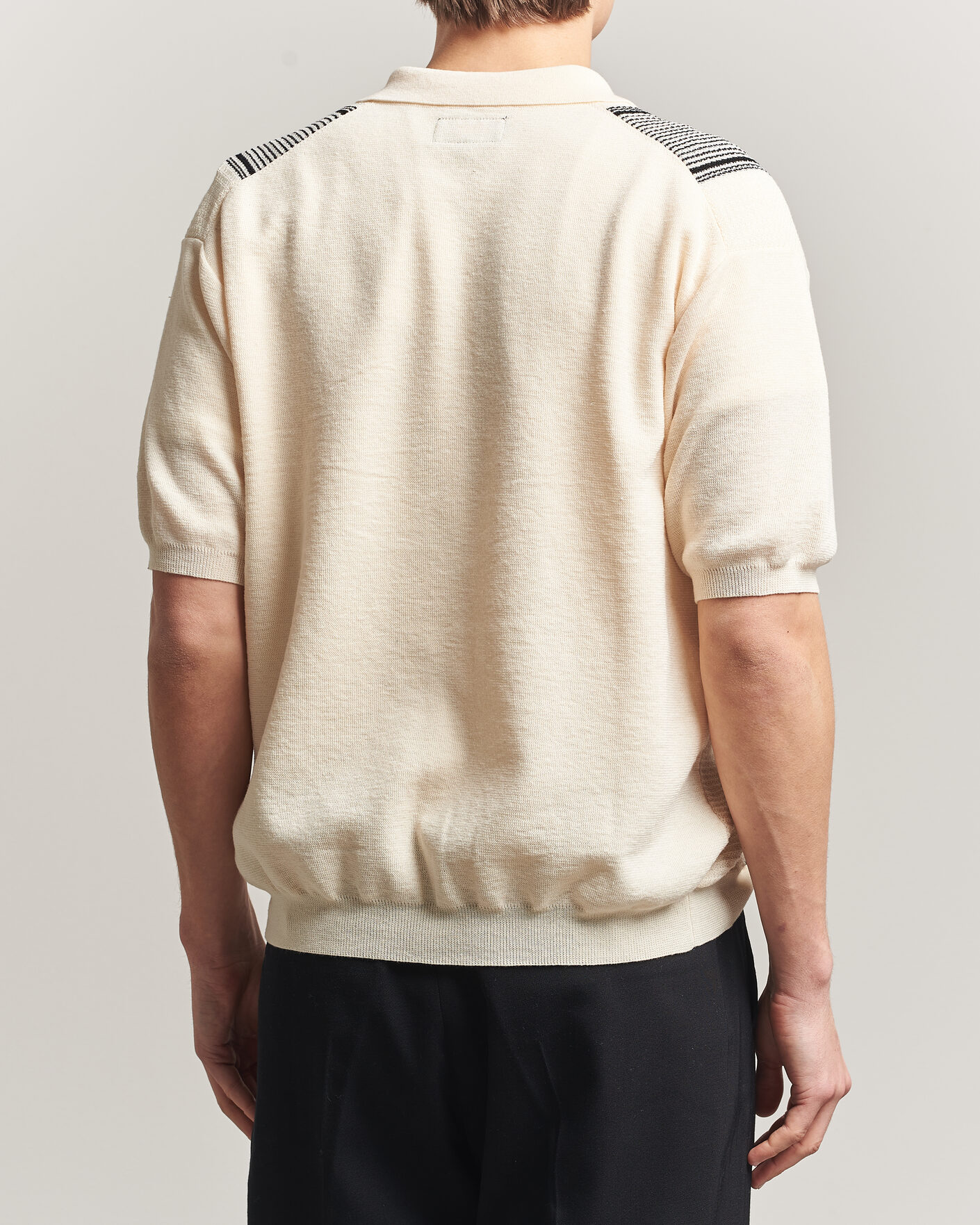 Herr | Pikéer | BEAMS PLUS | Zip Knit Striped Polo Off White