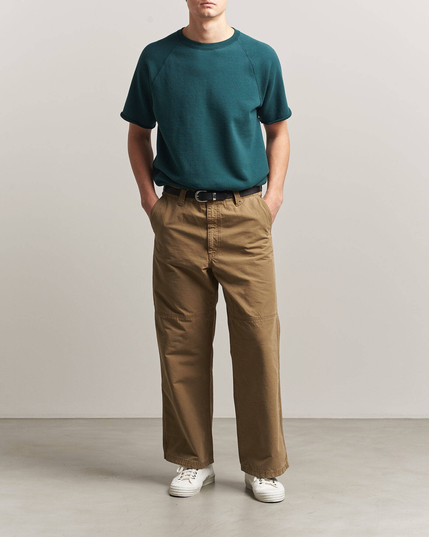 Herr | T-Shirts | BEAMS PLUS | Short Sleeve Cut Off Sweat Dark Green