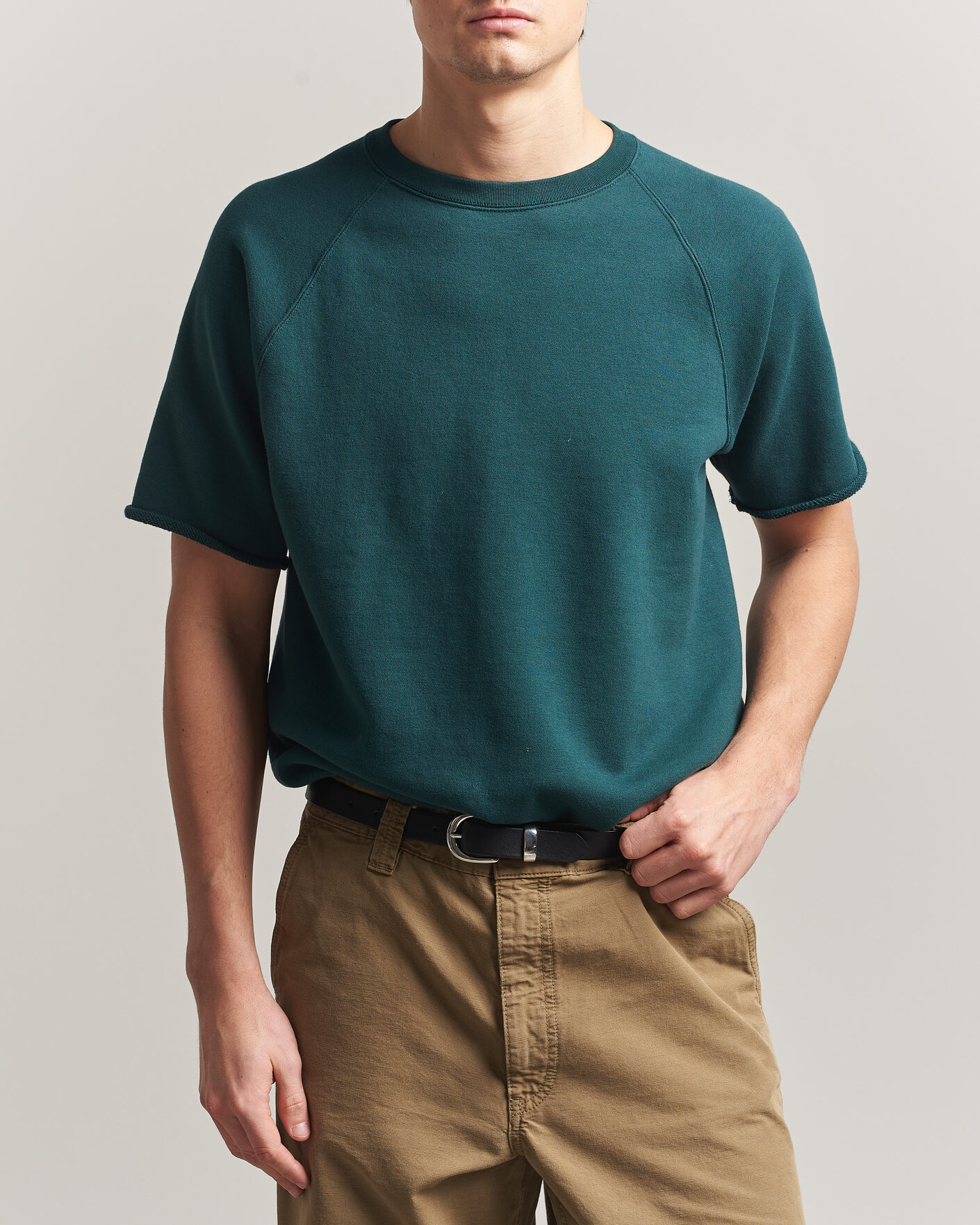 Herr | T-Shirts | BEAMS PLUS | Short Sleeve Cut Off Sweat Dark Green