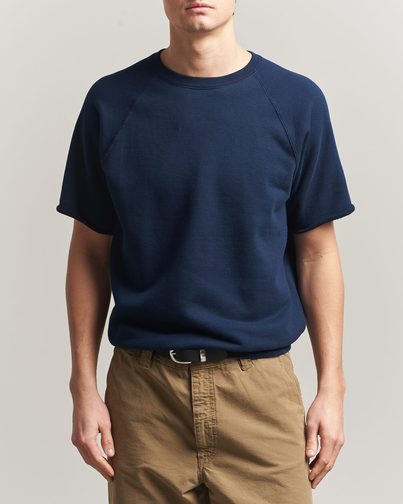 Herr | T-Shirts | BEAMS PLUS | Short Sleeve Cut Off Sweat Navy