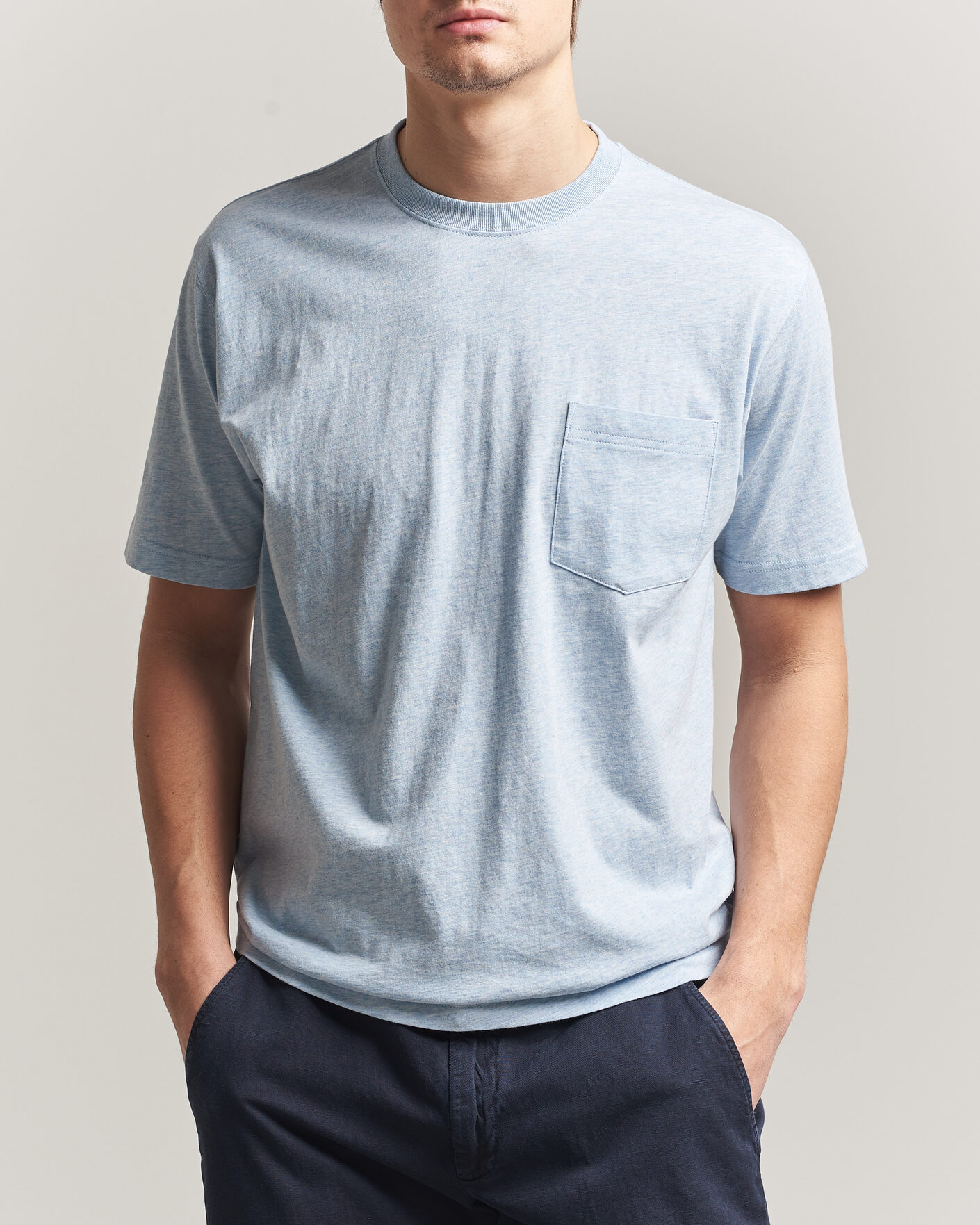 Herr | T-Shirts | BEAMS PLUS | Pocket Tee Sax Blue