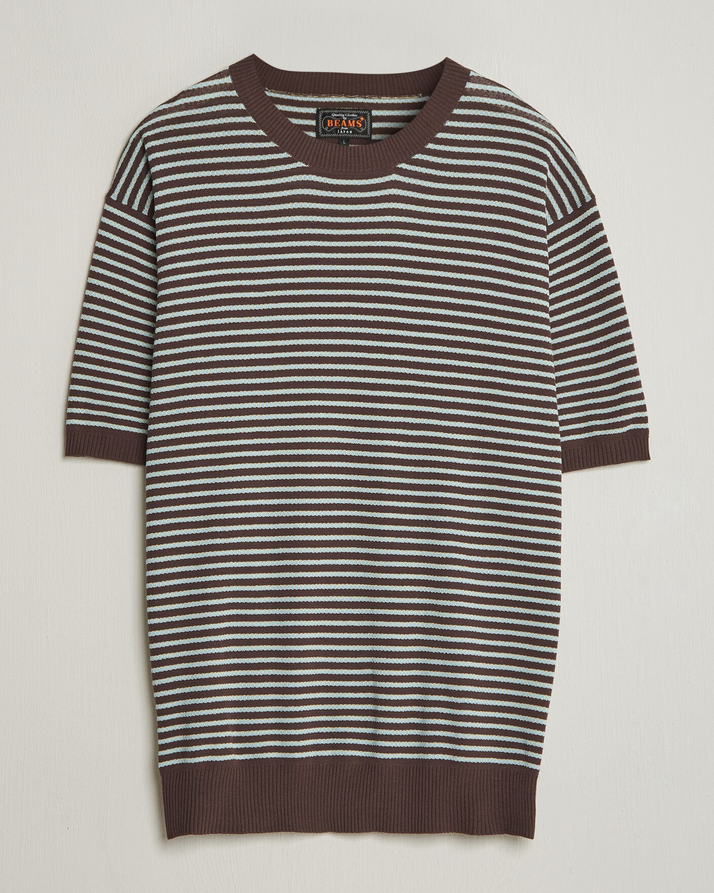 Herr | T-Shirts | BEAMS PLUS | Jacquard Knit T-Shirt Brown