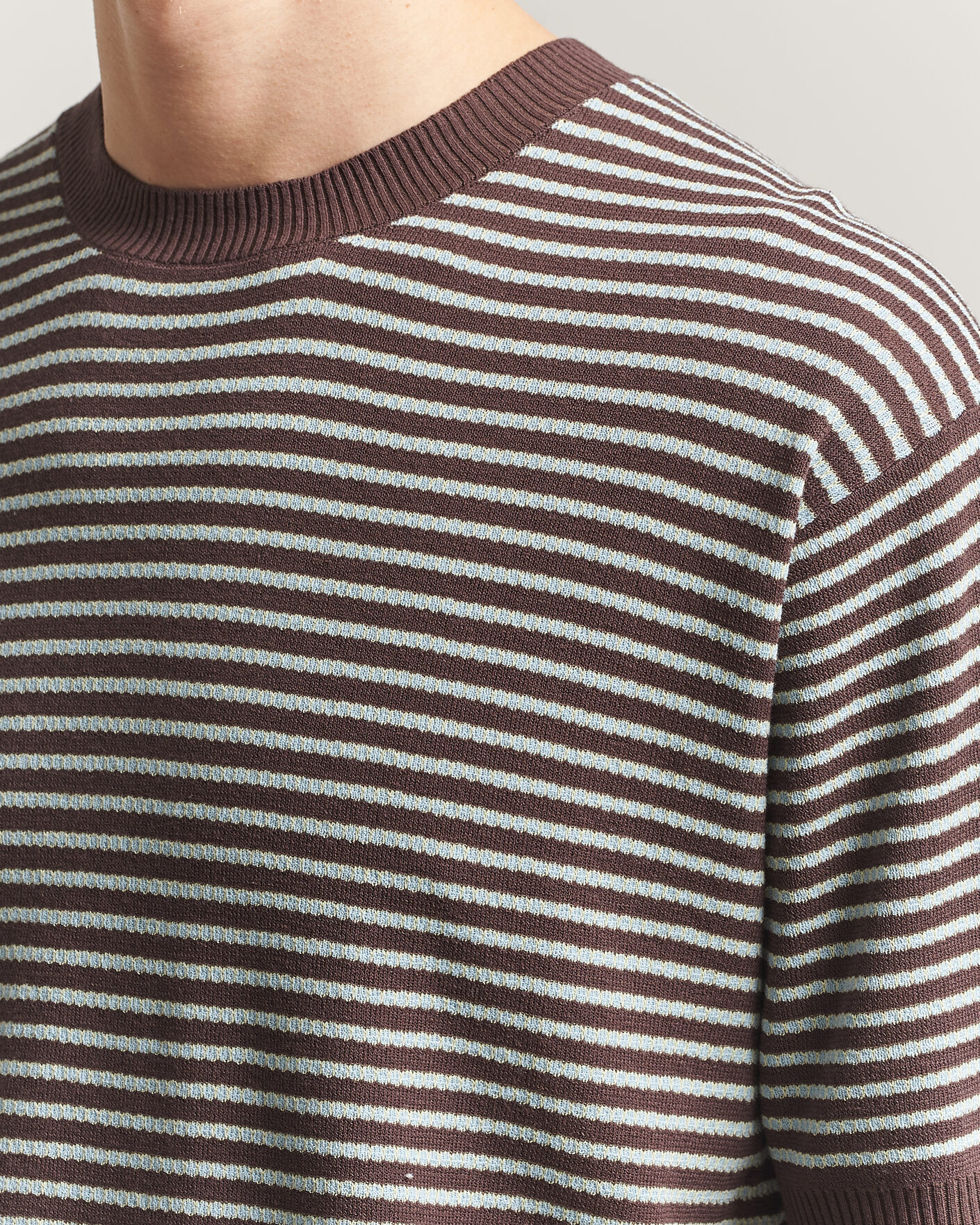 Herr | T-Shirts | BEAMS PLUS | Jacquard Knit T-Shirt Brown