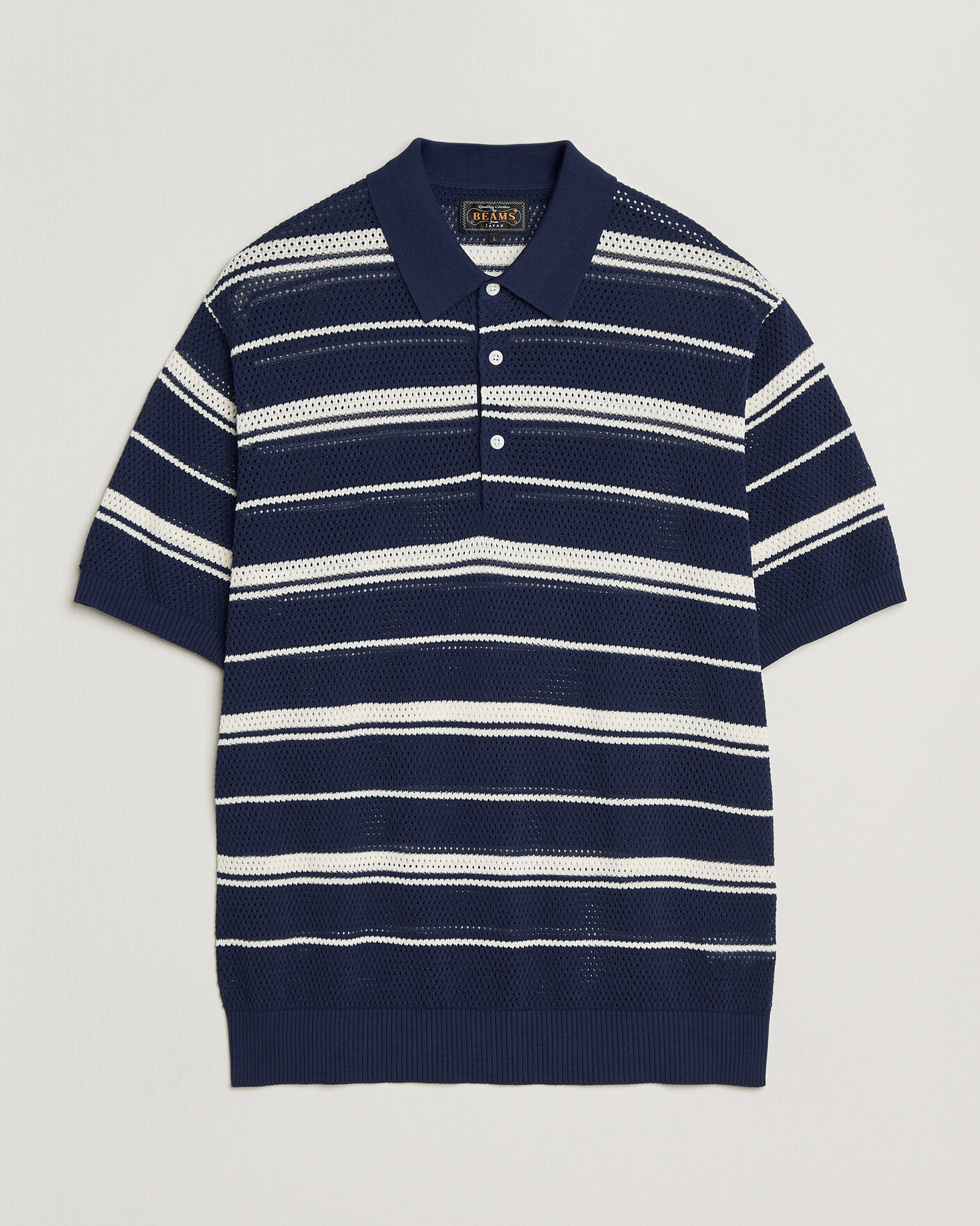 Herr | Pikéer | BEAMS PLUS | Short Sleeve Mesh Knit Polo Navy