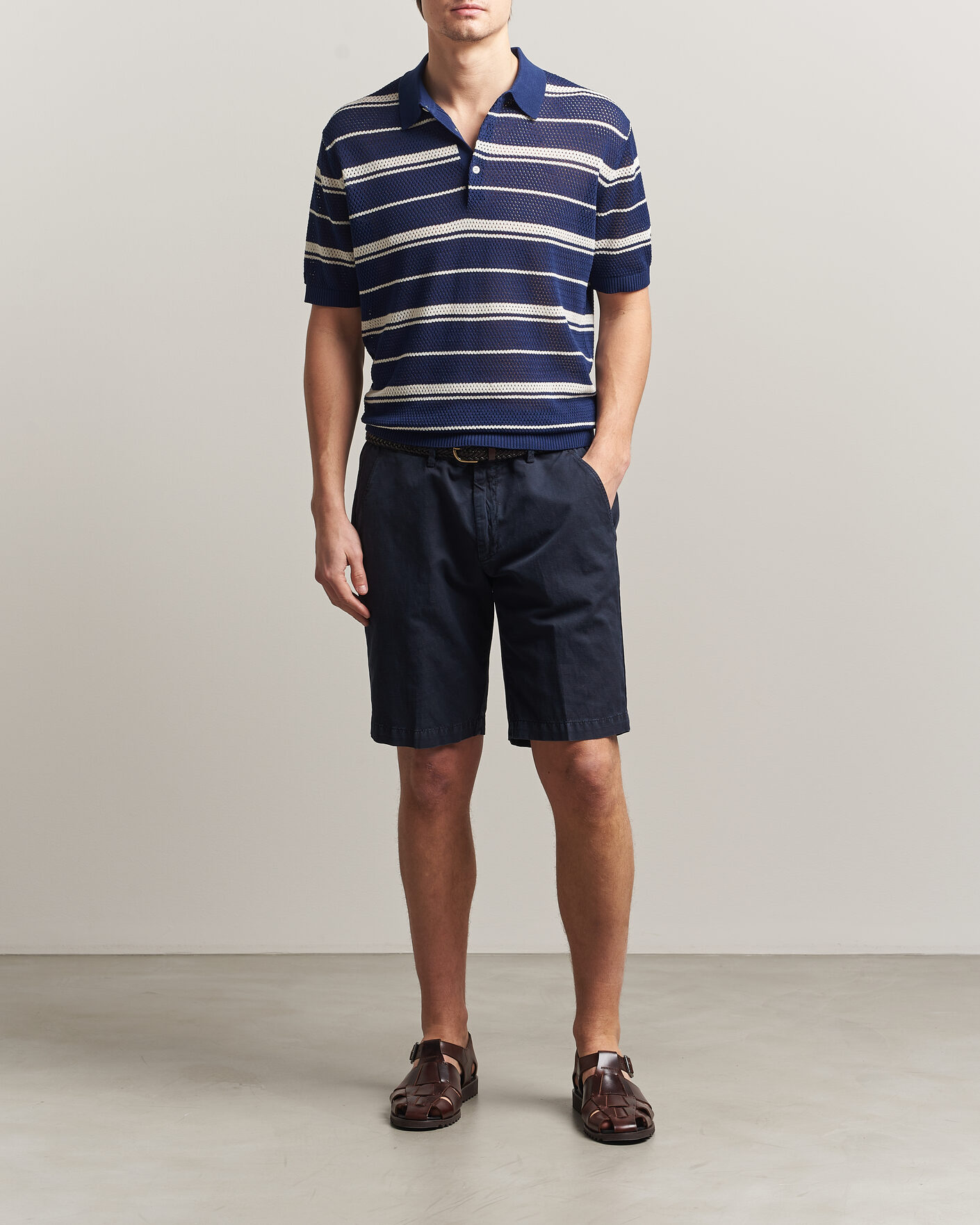 Herr | Pikéer | BEAMS PLUS | Short Sleeve Mesh Knit Polo Navy
