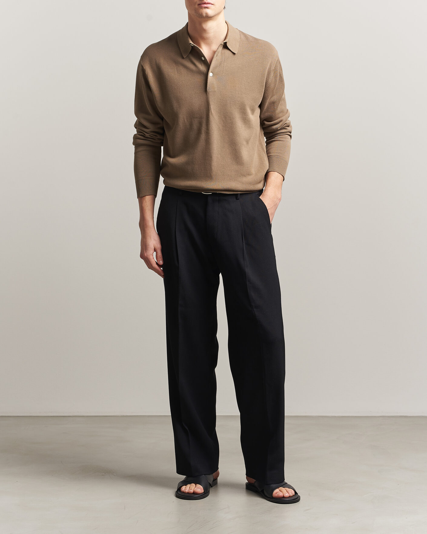 Herr | Pikéer | BEAMS PLUS | Long Sleeve 12G Knit Polo Mocha