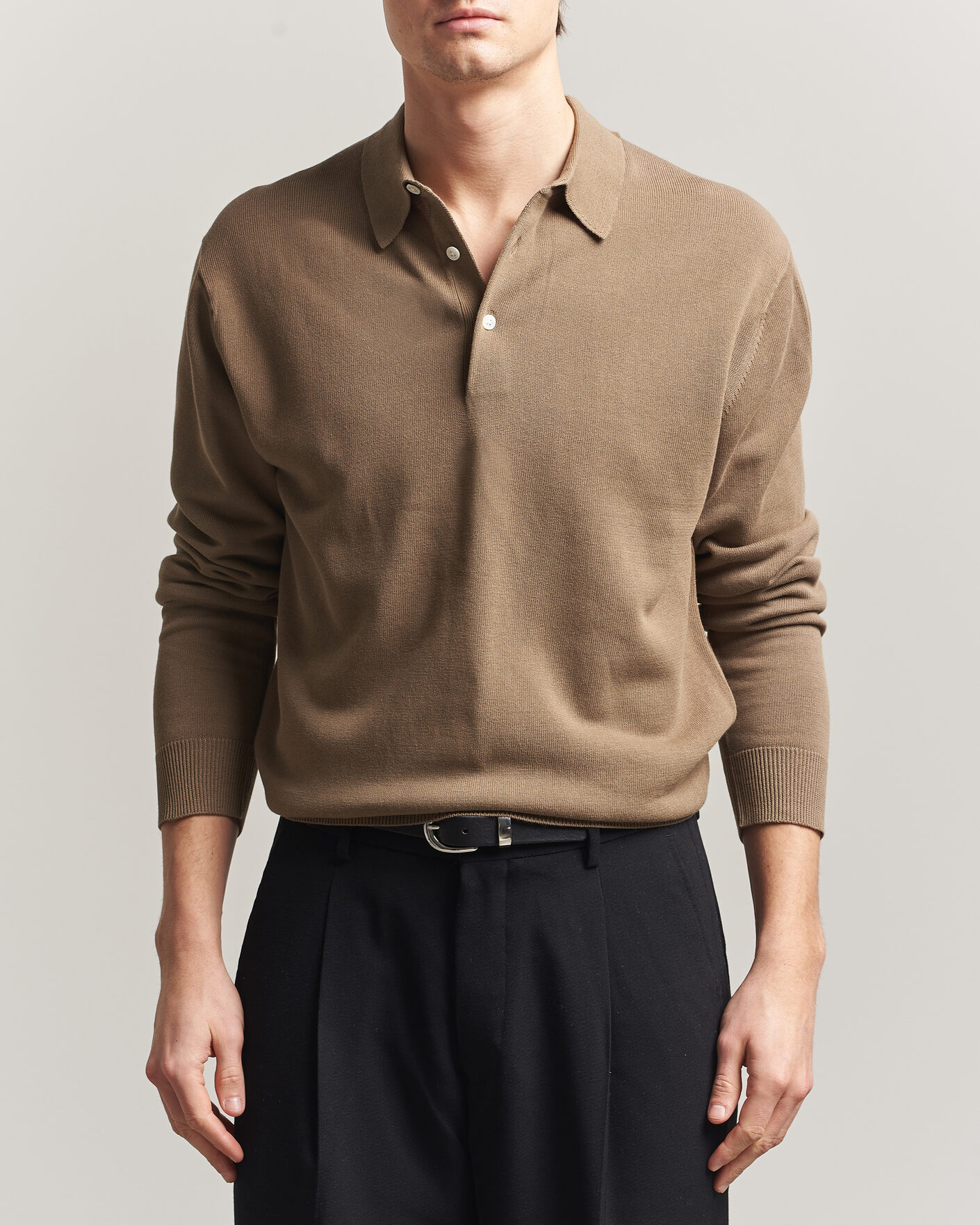 Herr | Pikéer | BEAMS PLUS | Long Sleeve 12G Knit Polo Mocha