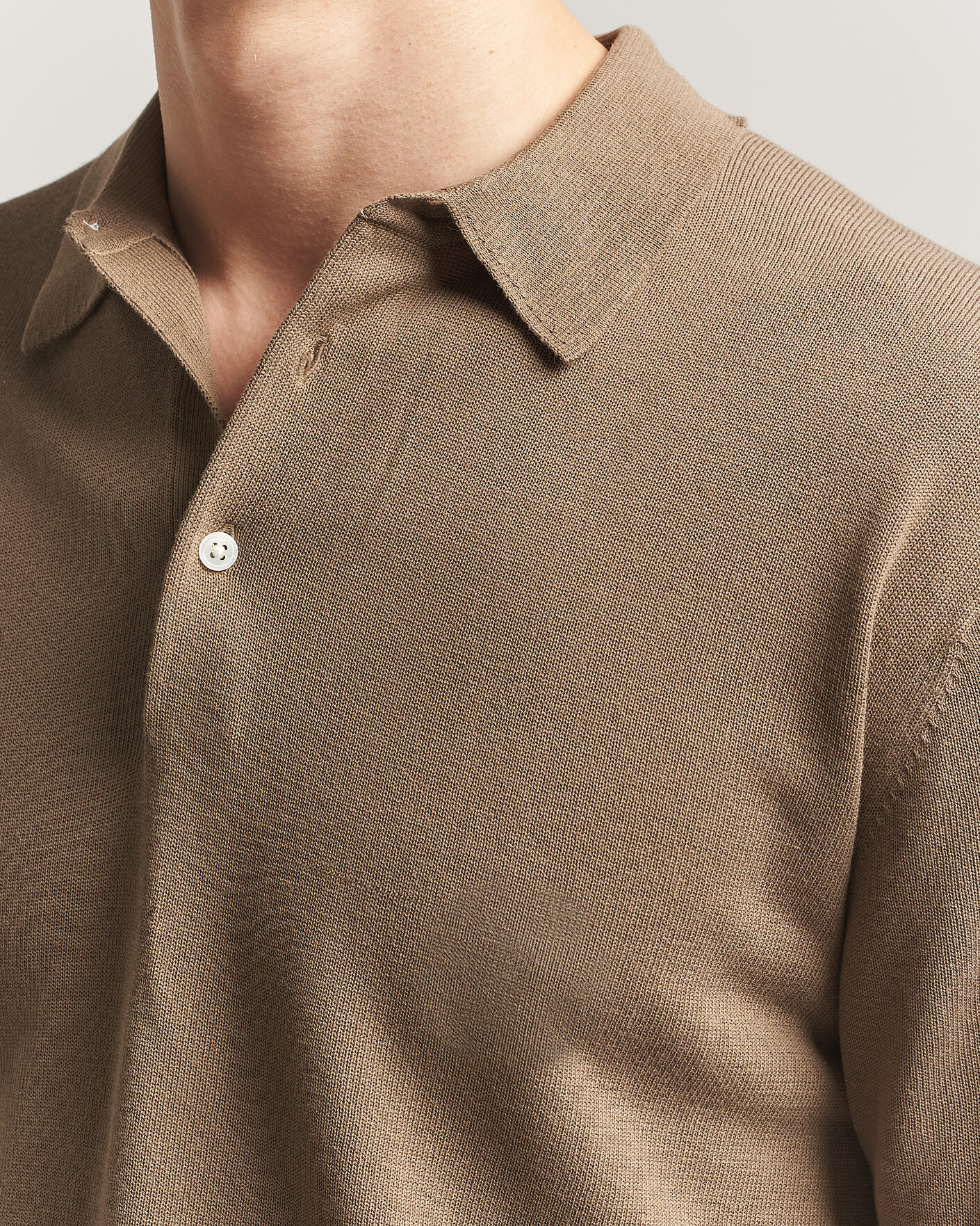 Herr | Pikéer | BEAMS PLUS | Long Sleeve 12G Knit Polo Mocha