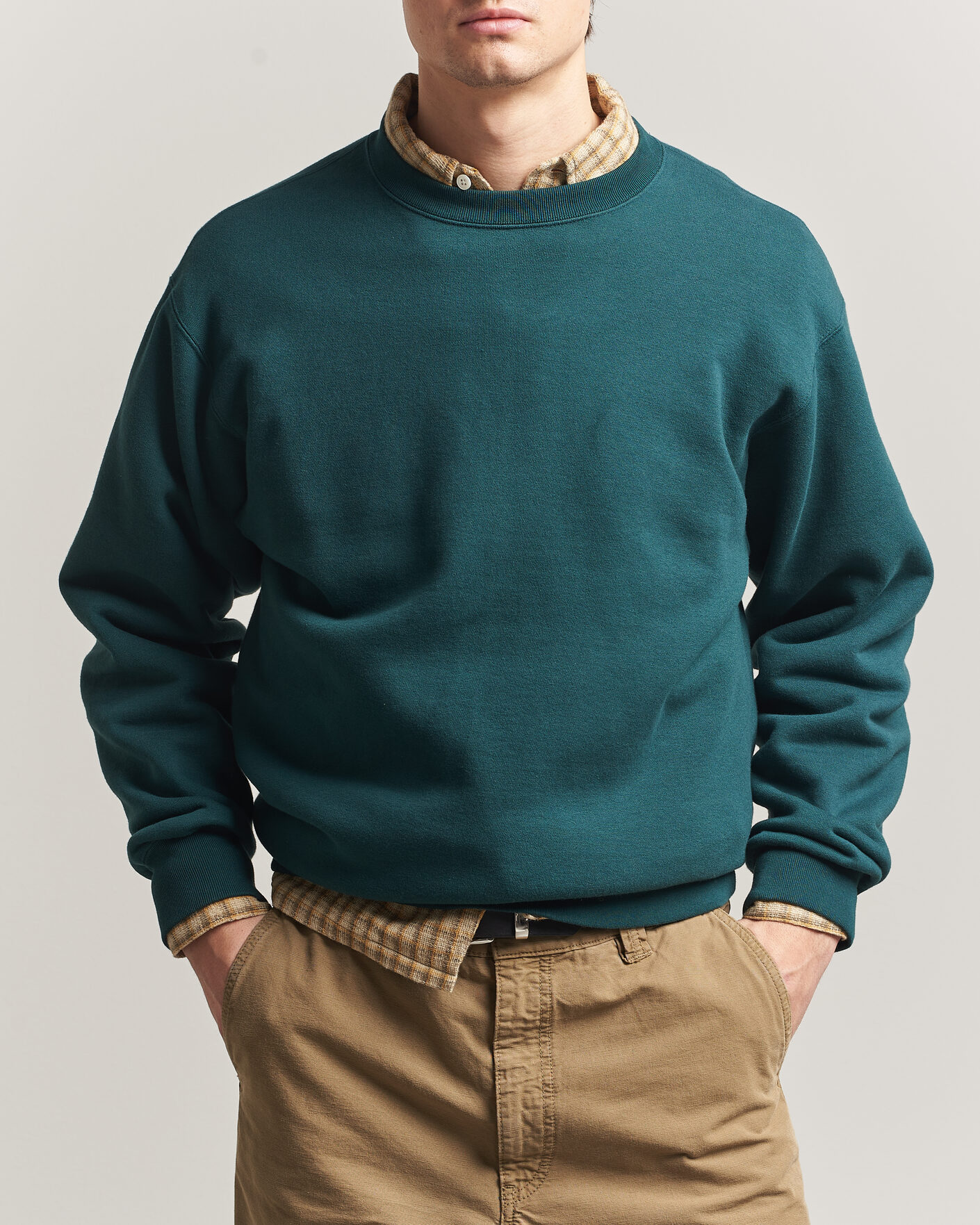 Herr | Tröjor | BEAMS PLUS | Crew Sweat Dark Green