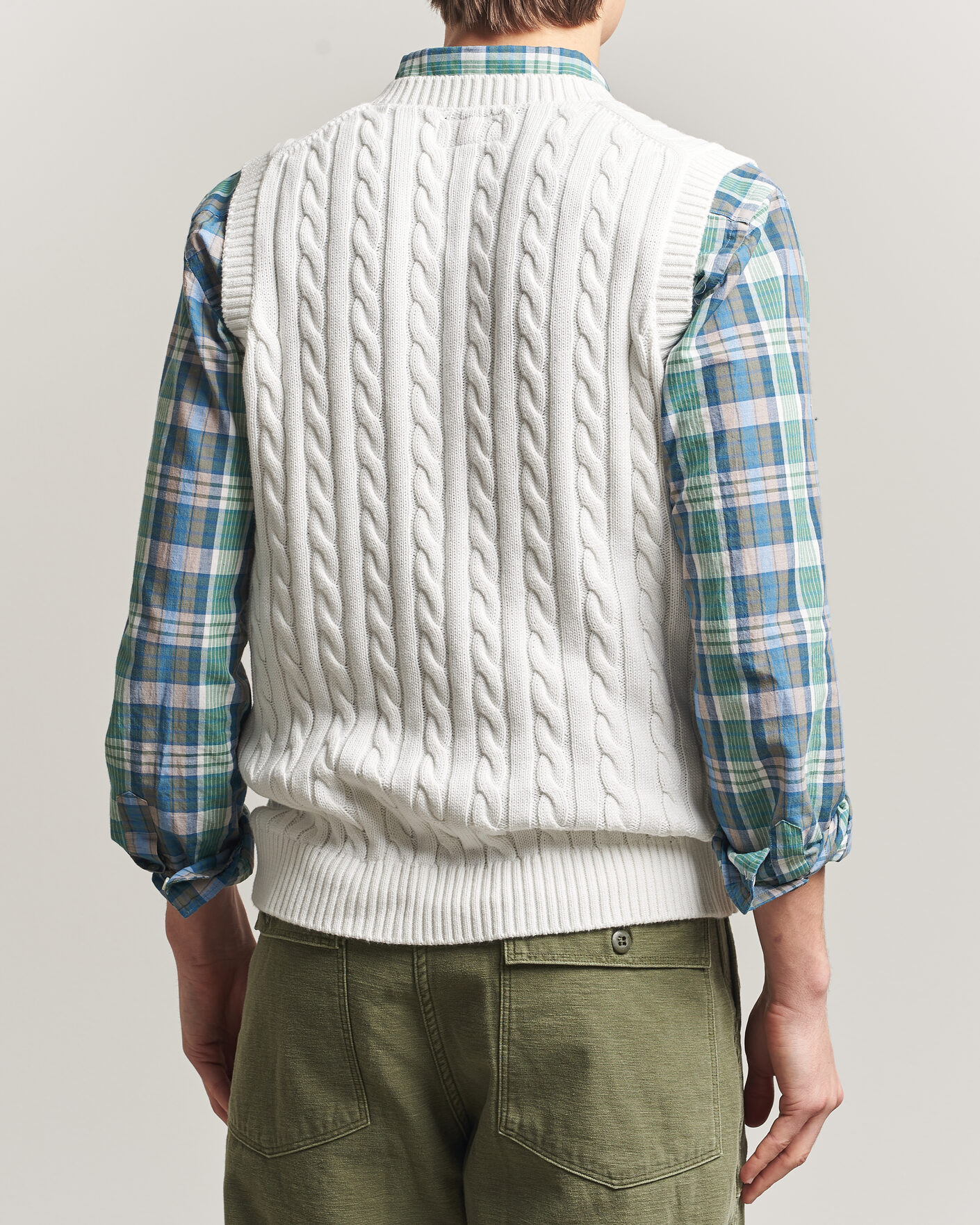 Herr | Tröjor | BEAMS PLUS | Cable Knit Vest White