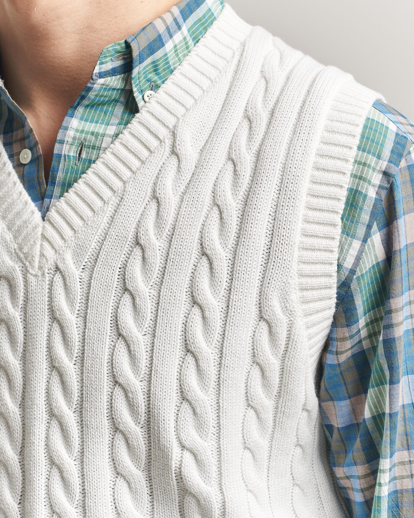 Herr | Tröjor | BEAMS PLUS | Cable Knit Vest White
