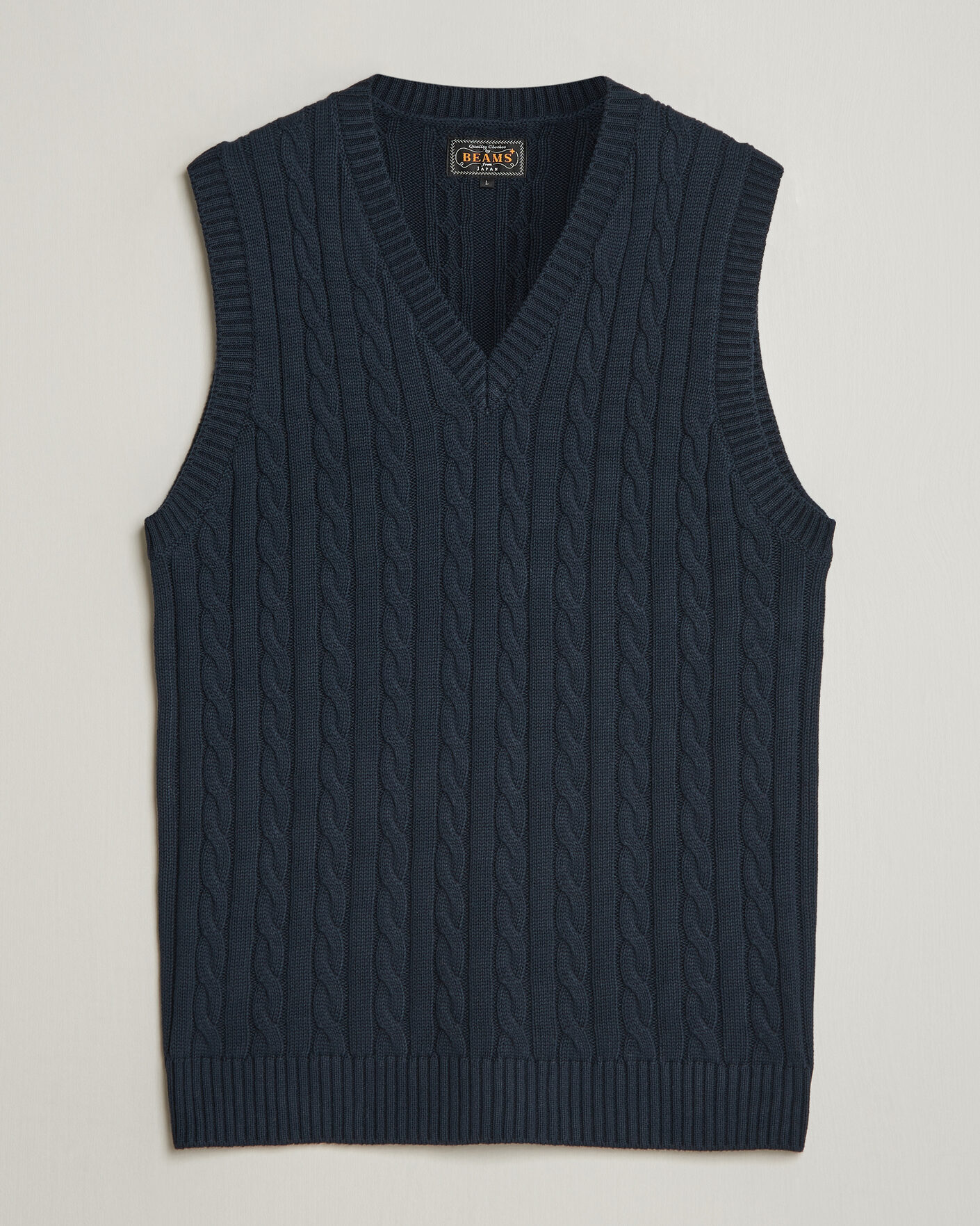 Herr | Tröjor | BEAMS PLUS | Cable Knit Vest Navy