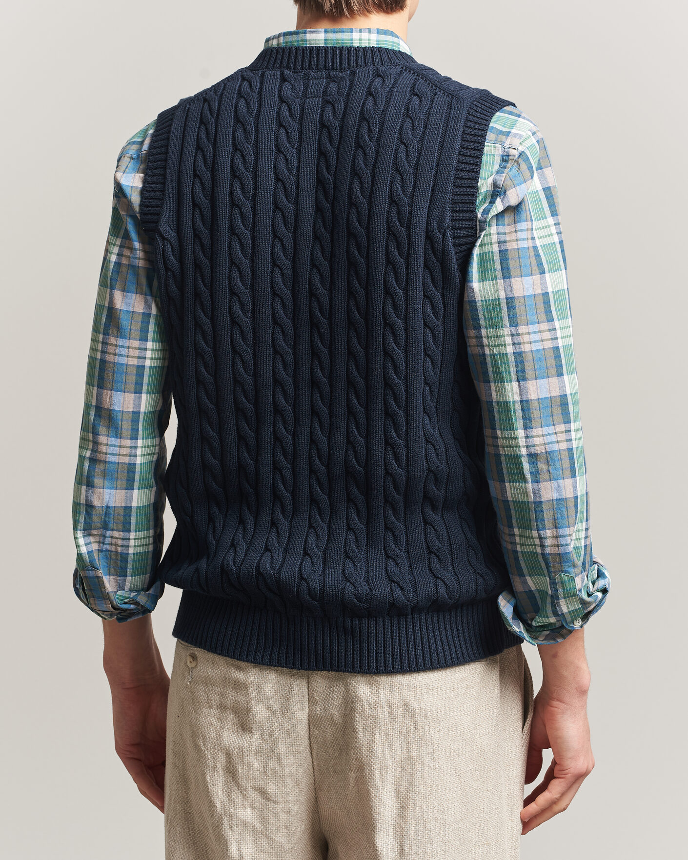 Herr | Tröjor | BEAMS PLUS | Cable Knit Vest Navy