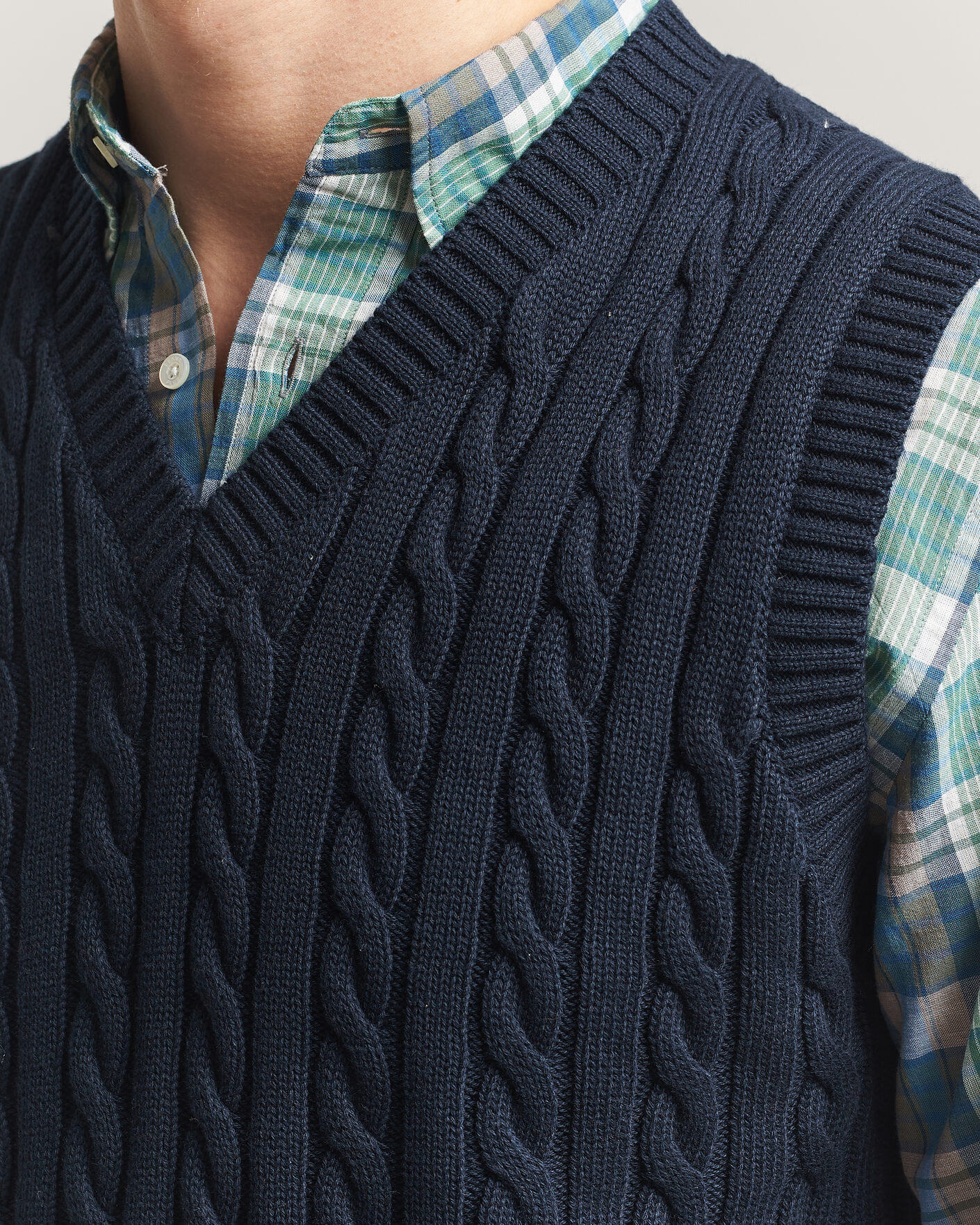 Herr | Tröjor | BEAMS PLUS | Cable Knit Vest Navy