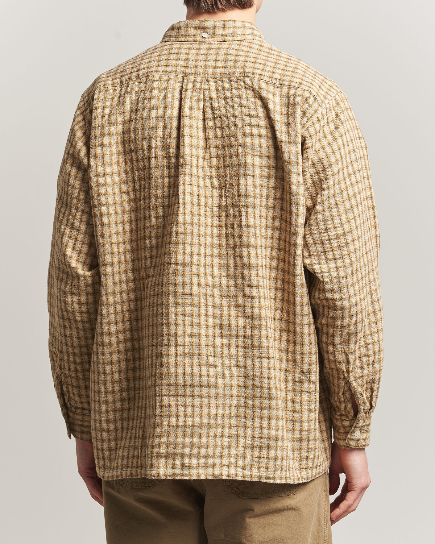 Herr | Skjortor | BEAMS PLUS | Panama Plaid Button Down Shirt Beige