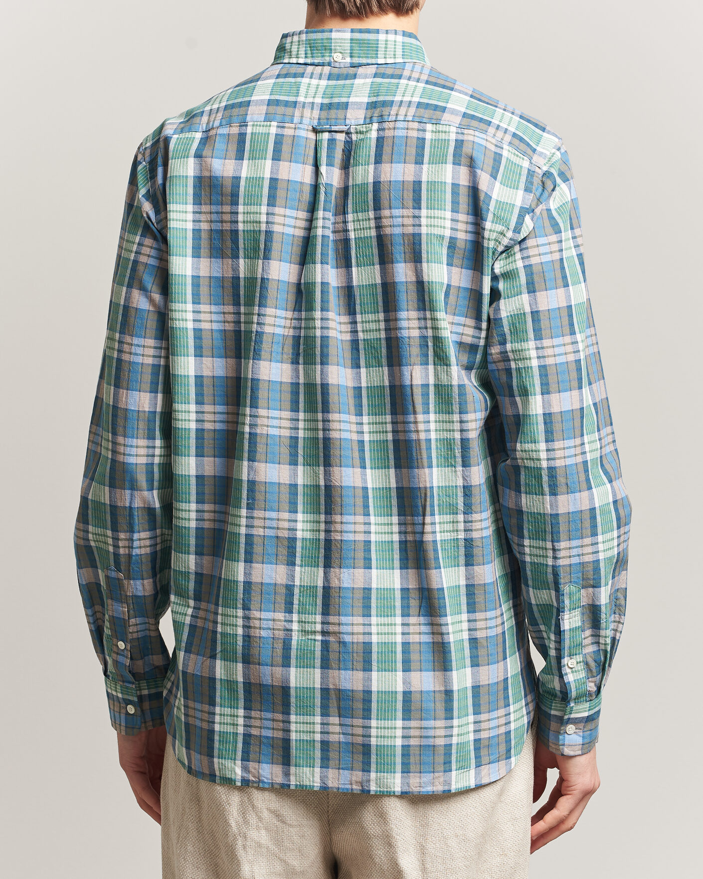 Herr | Skjortor | BEAMS PLUS | Madras Button Down Shirt Blue