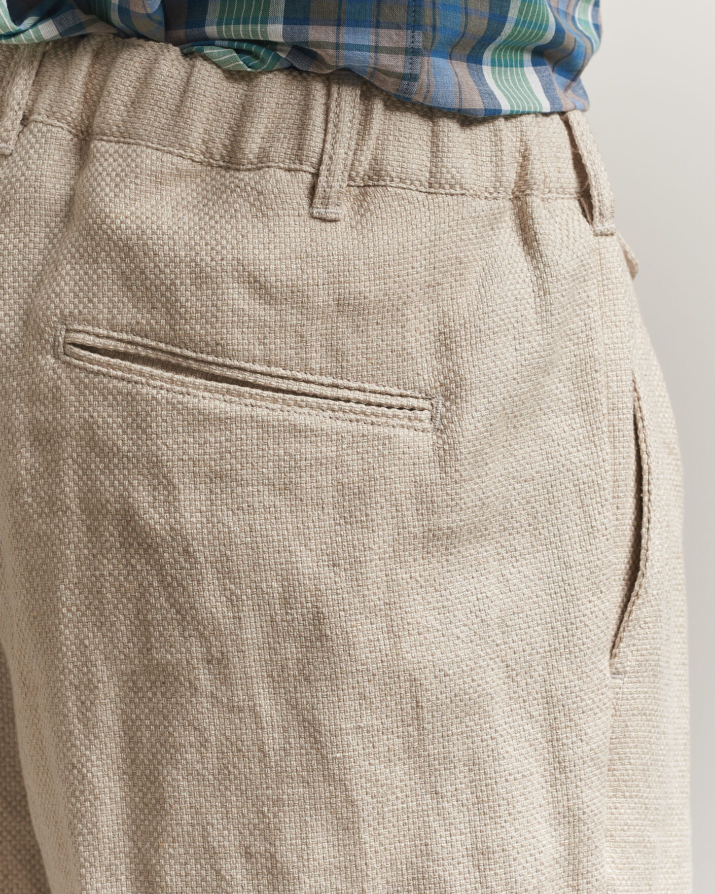 Herr | Byxor | BEAMS PLUS | Cotton/Linen Pleated Trousers Off White