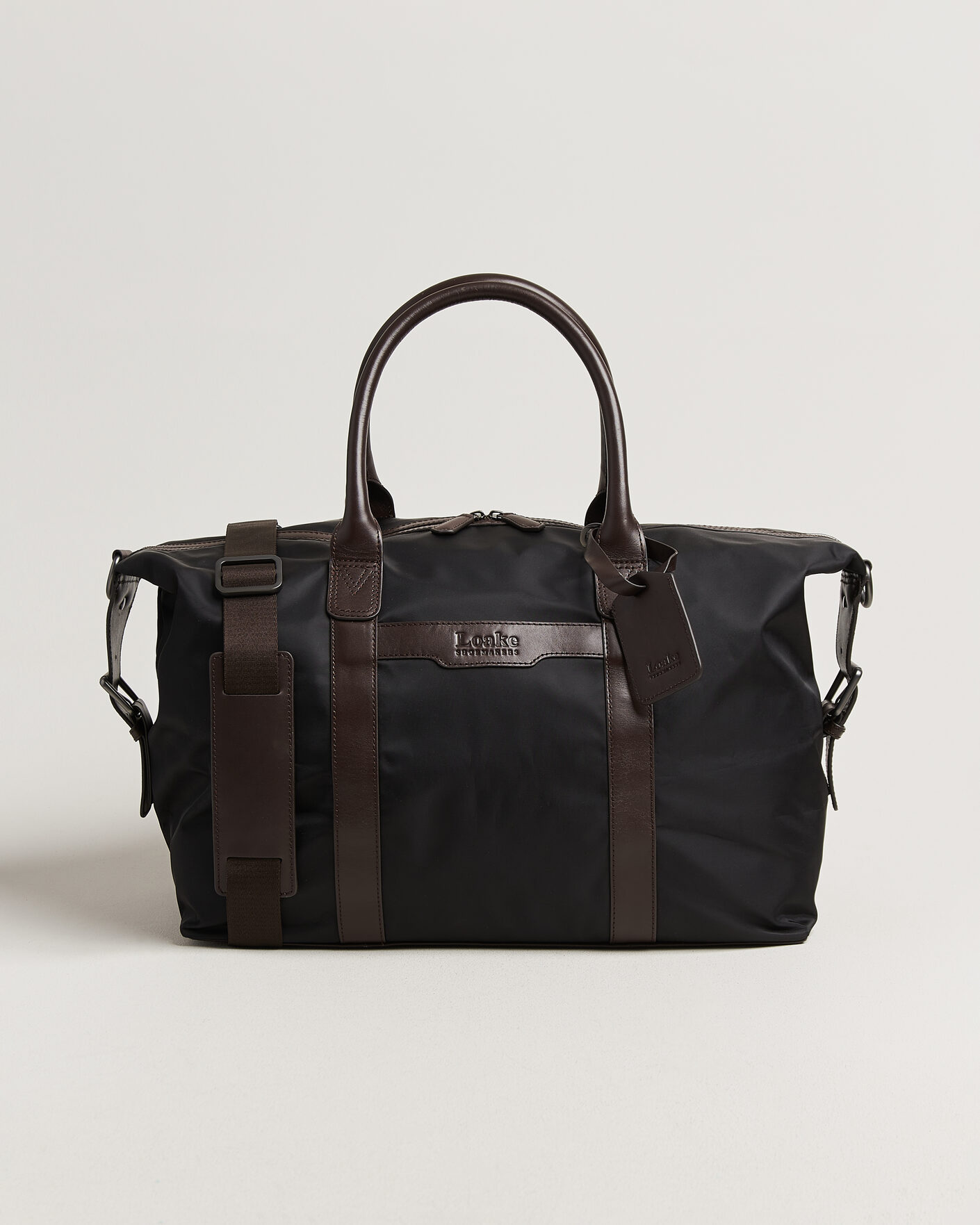 Herr | Väskor | Loake Shoemakers | Gower Nylon/Leather Holdall Black