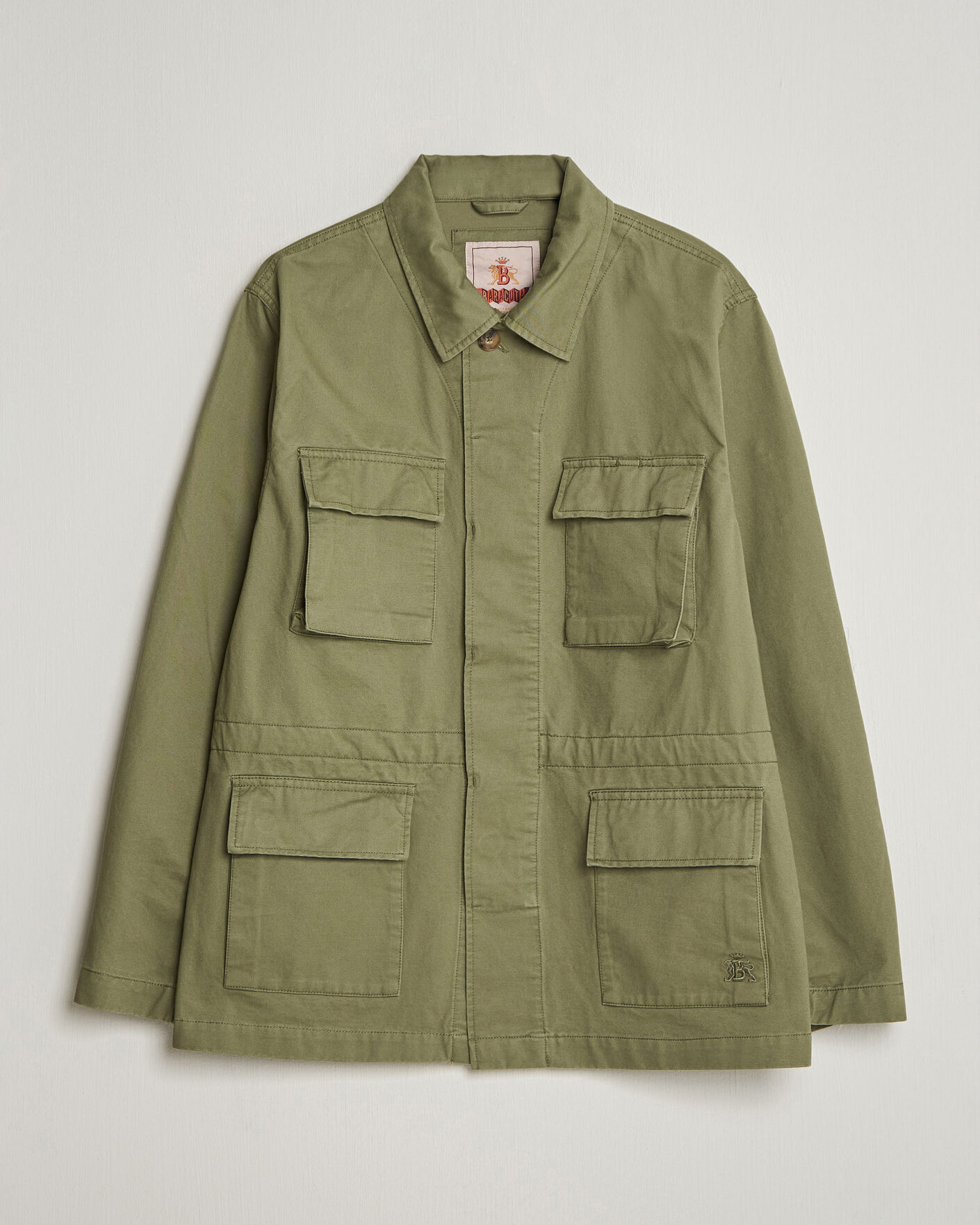 Herr | Jackor | Baracuta | Washed Cotton Twill Field Shacket Lichen Green