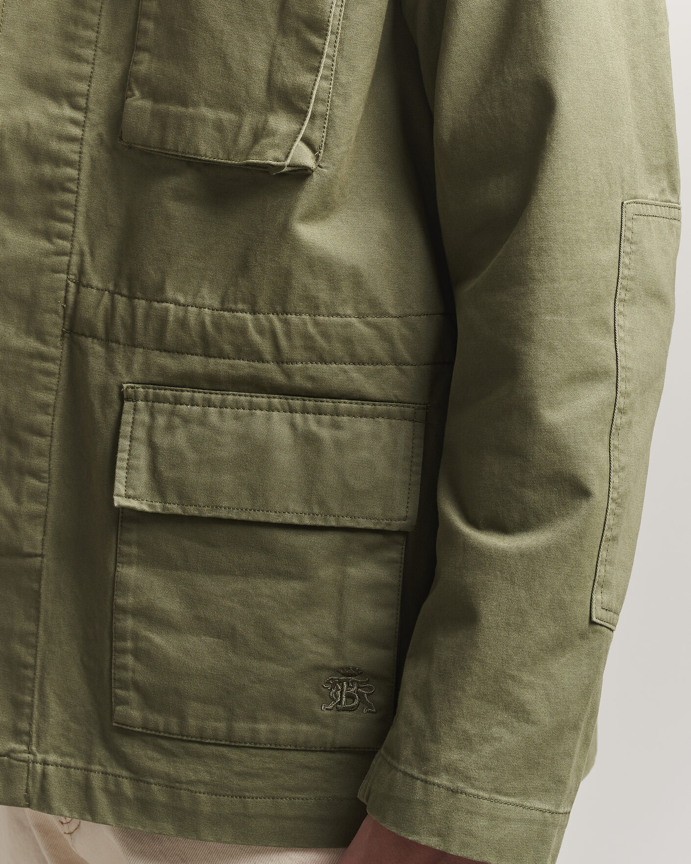 Herr | Jackor | Baracuta | Washed Cotton Twill Field Shacket Lichen Green