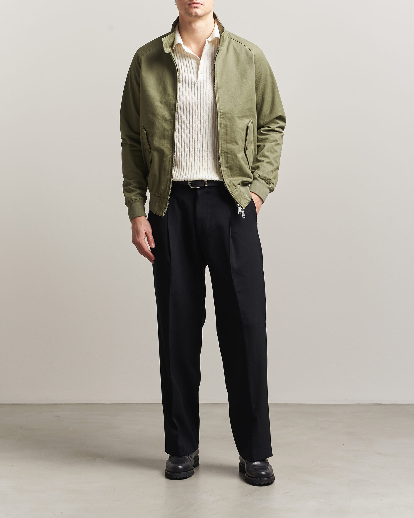 Herr | Jackor | Baracuta | G9 Washed Cotton Twill Jacket Lichen Green