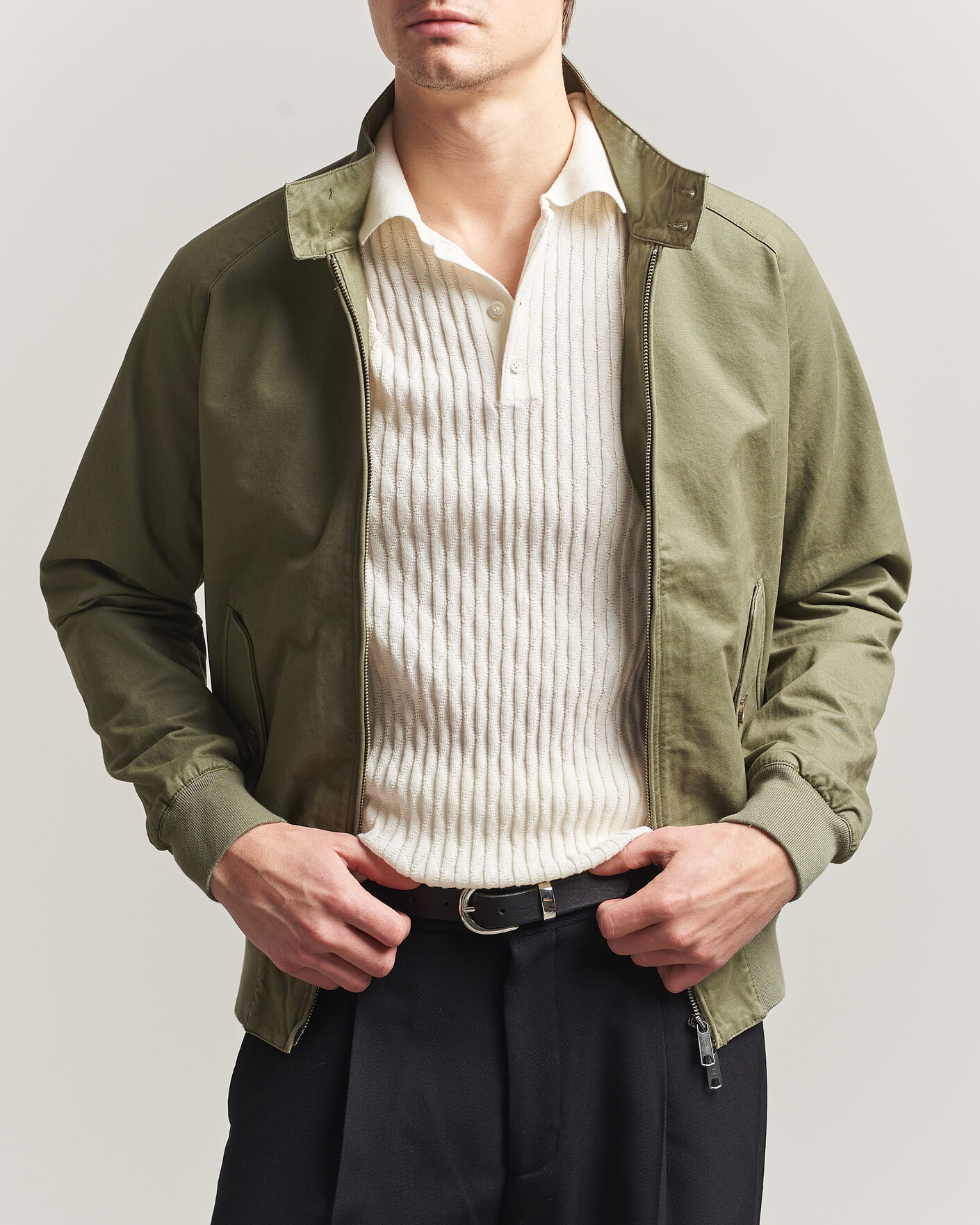 Herr | Jackor | Baracuta | G9 Washed Cotton Twill Jacket Lichen Green