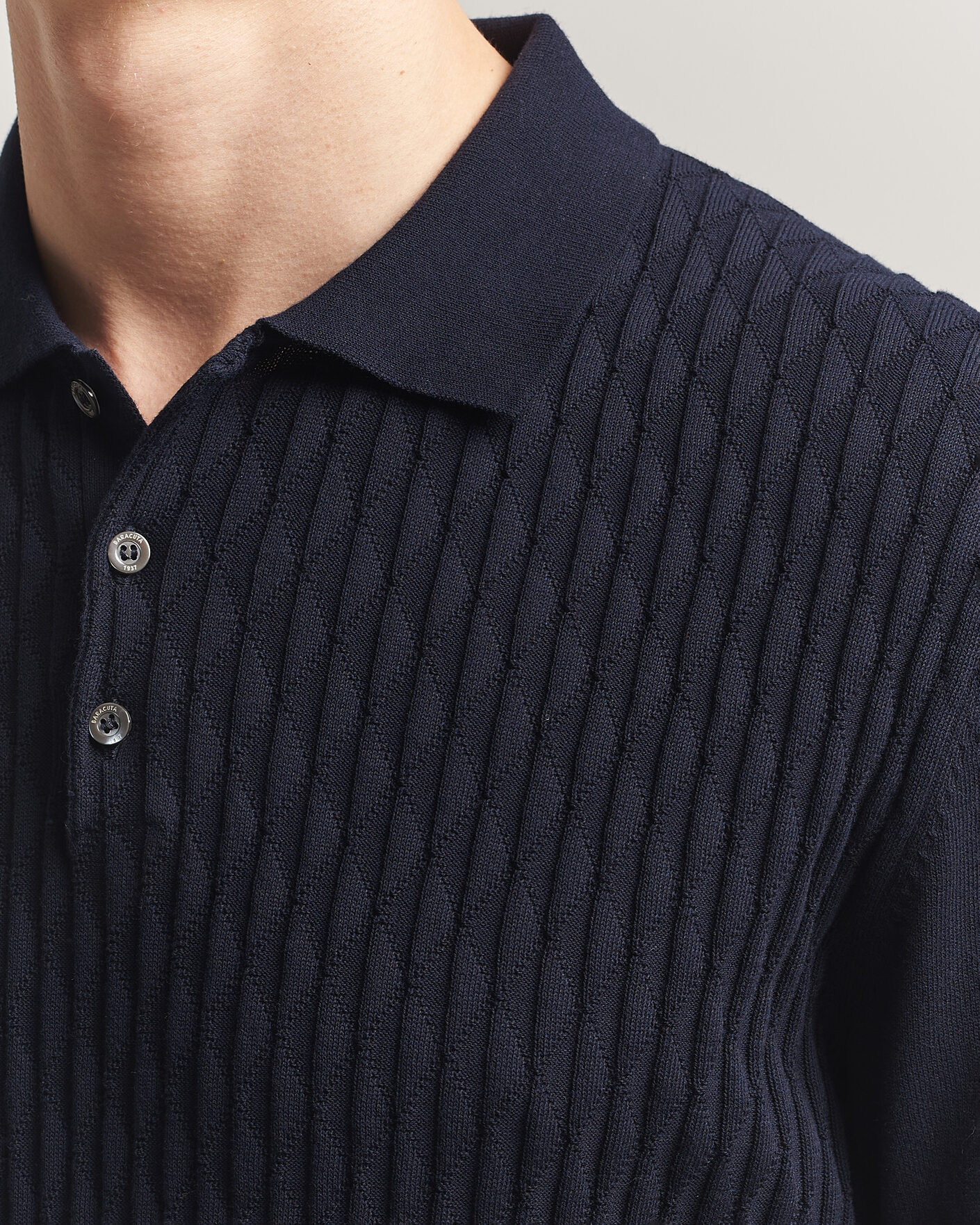 Herr | Pikéer | Baracuta | Pattern Stich Polo Navy