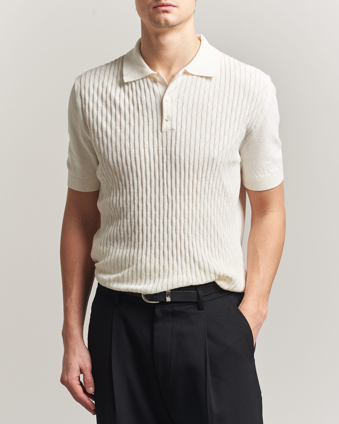 Herr | Pikéer | Baracuta | Pattern Stich Polo Off White