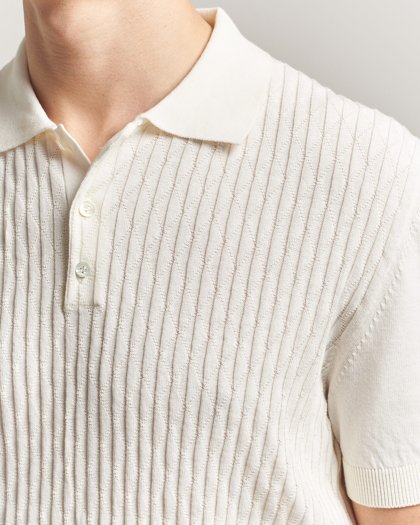 Herr | Pikéer | Baracuta | Pattern Stich Polo Off White