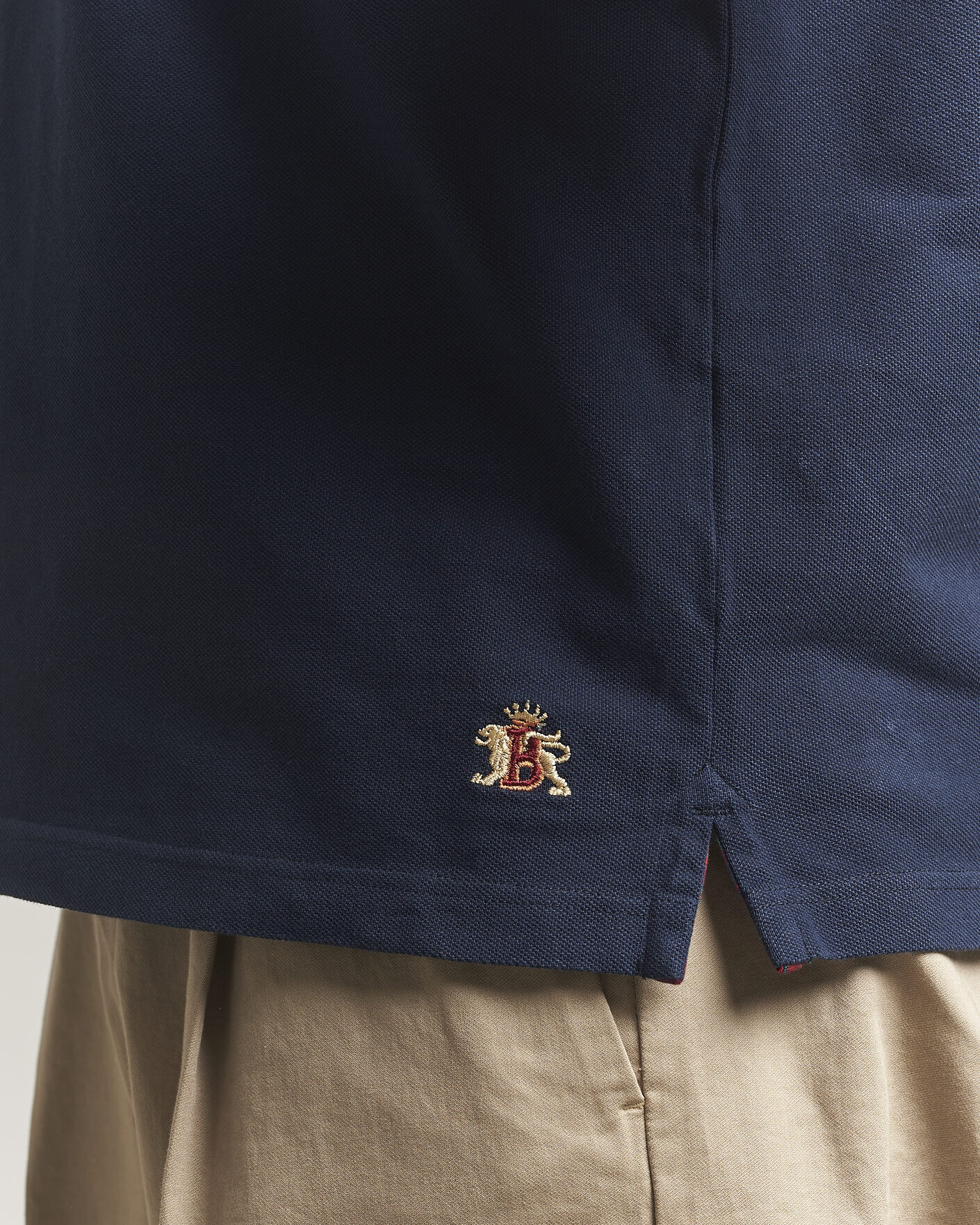 Herr | Pikéer | Baracuta | Tartan Placket Piquet Polo Navy