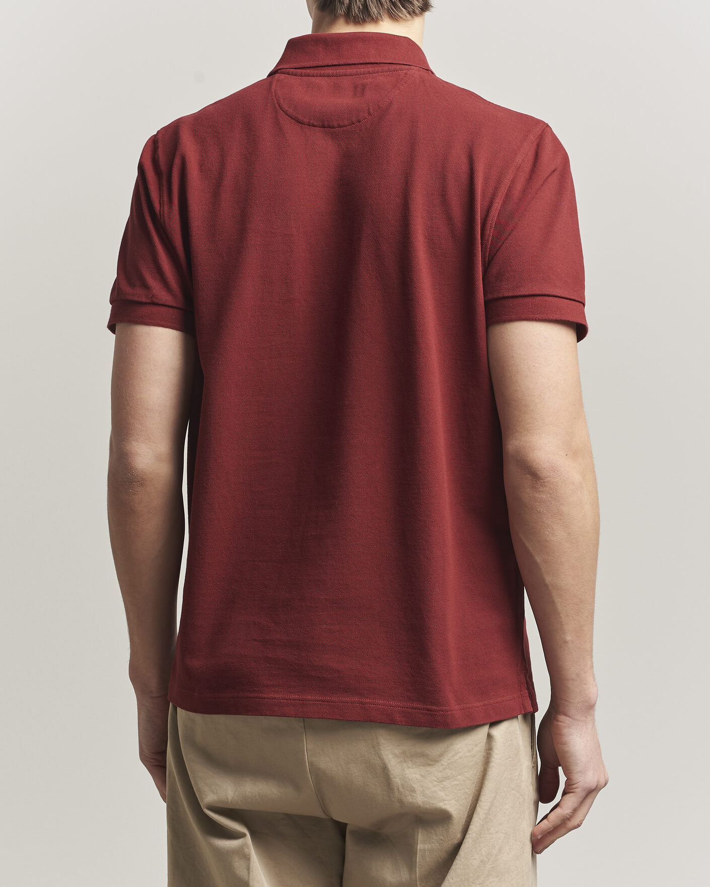 Herr | Pikéer | Baracuta | Tartan Placket Piquet Polo Oxblood