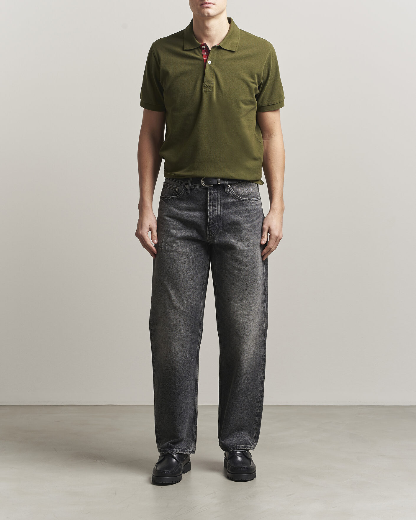 Herr | Pikéer | Baracuta | Tartan Placket Piquet Polo Beech