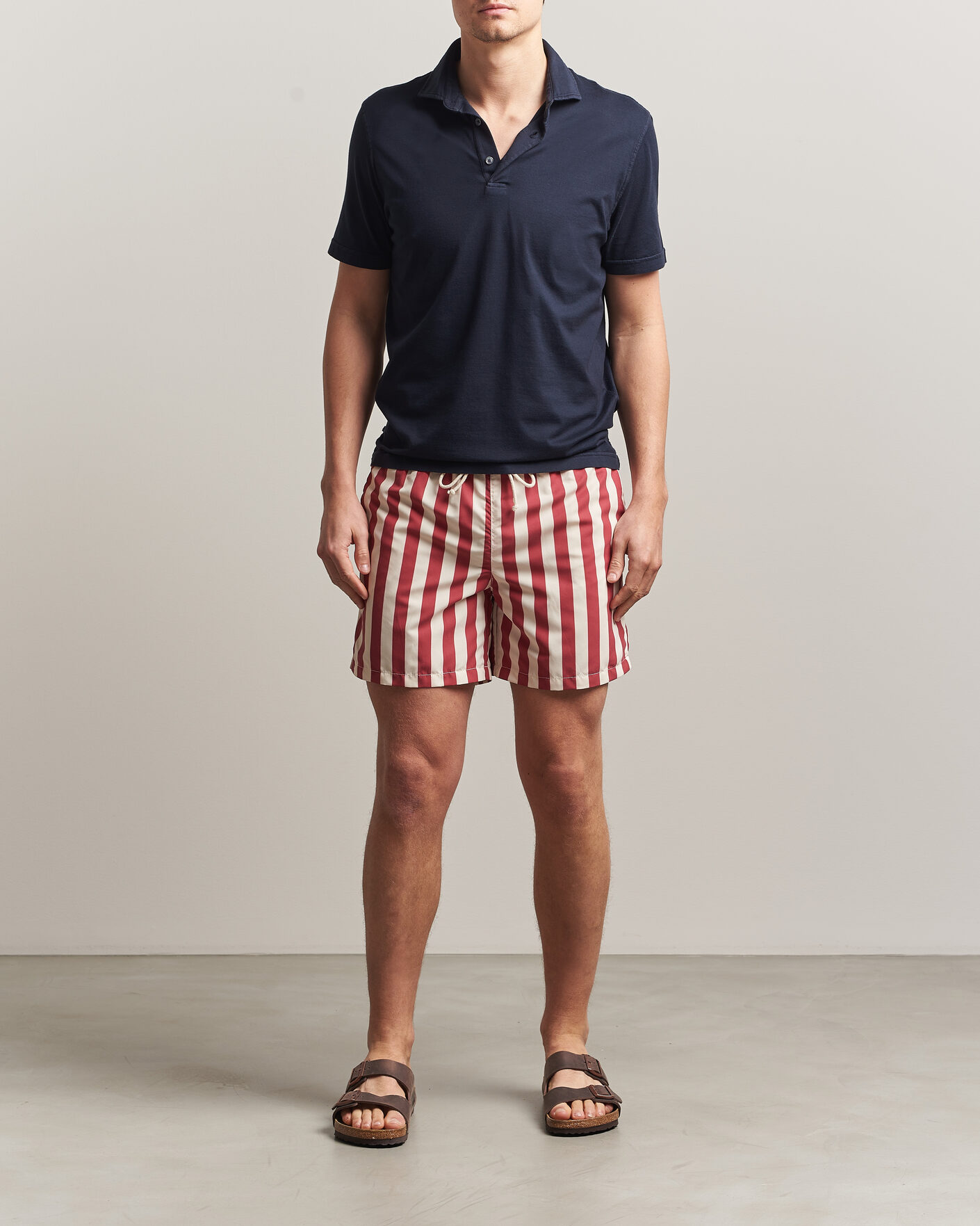 Herr | Badbyxor | Ripa Ripa | Paraggi Striped Swimshorts Red