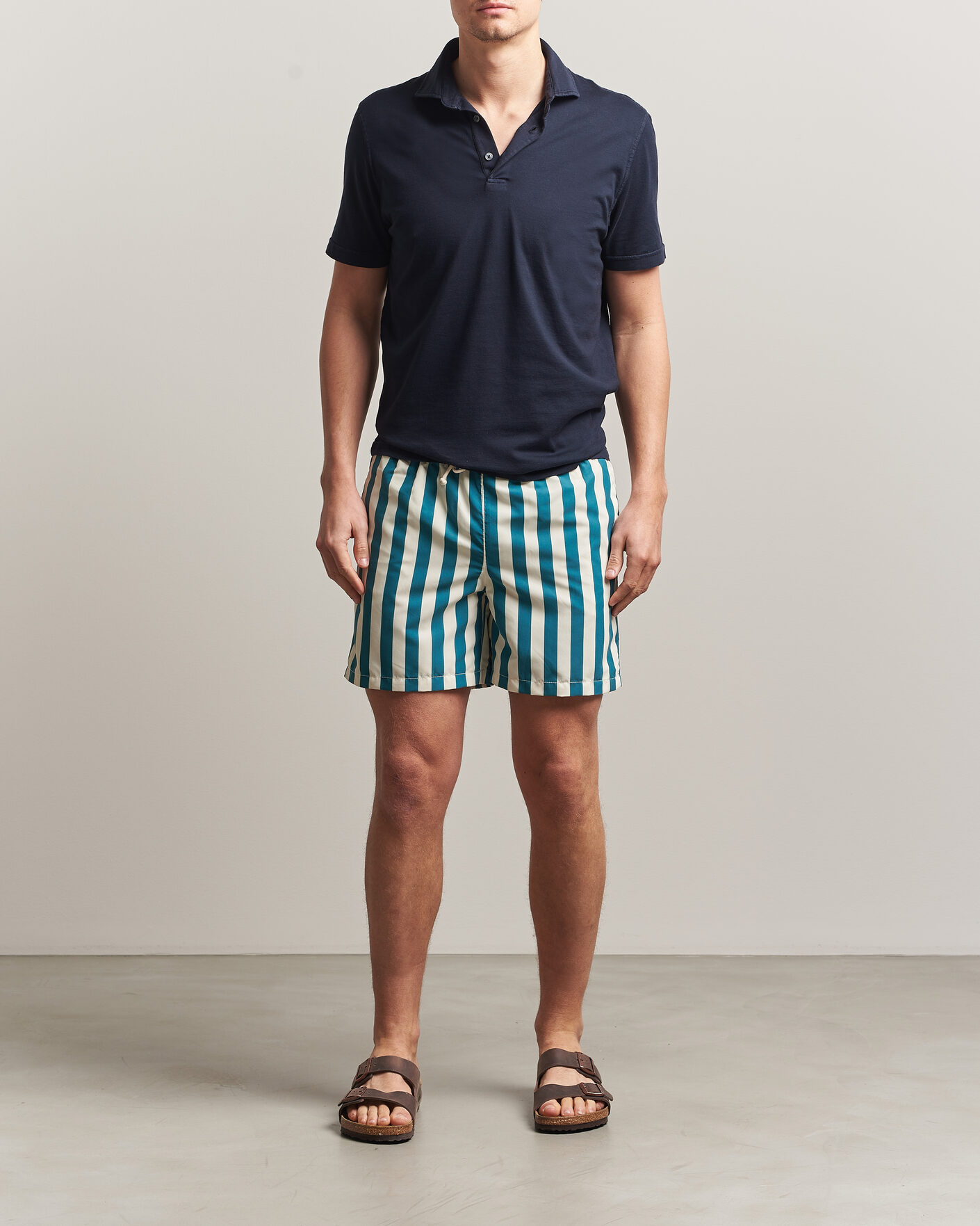 Herr | Badbyxor | Ripa Ripa | Paraggi Striped Swimshorts Green