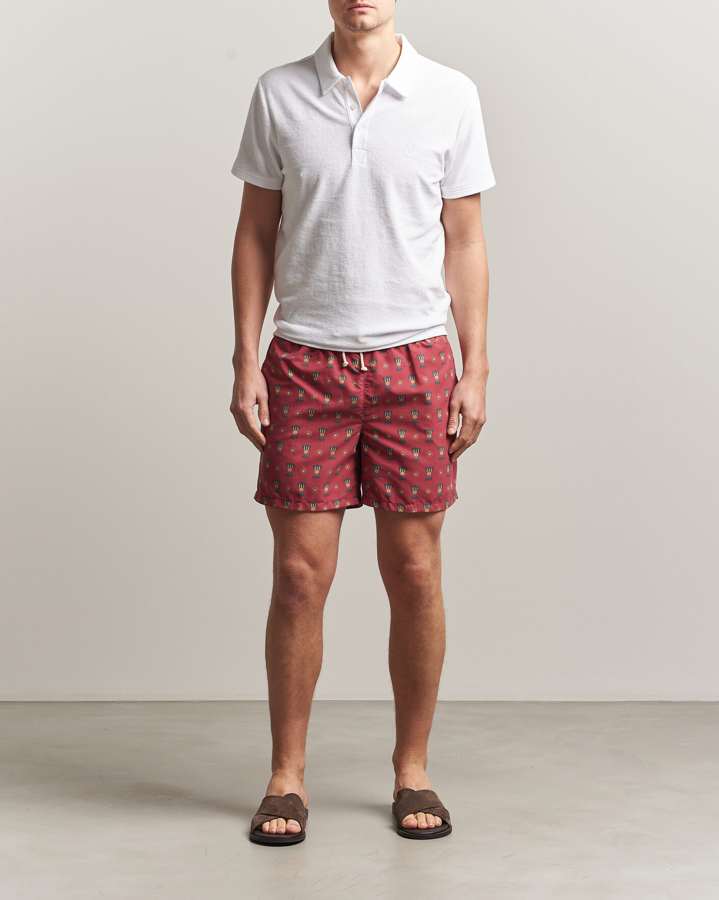 Herr | Badbyxor | Ripa Ripa | Printed Swimshorts Red