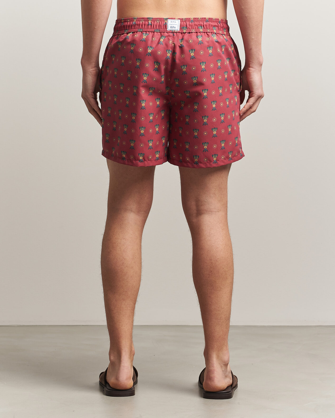 Herr | Badbyxor | Ripa Ripa | Printed Swimshorts Red