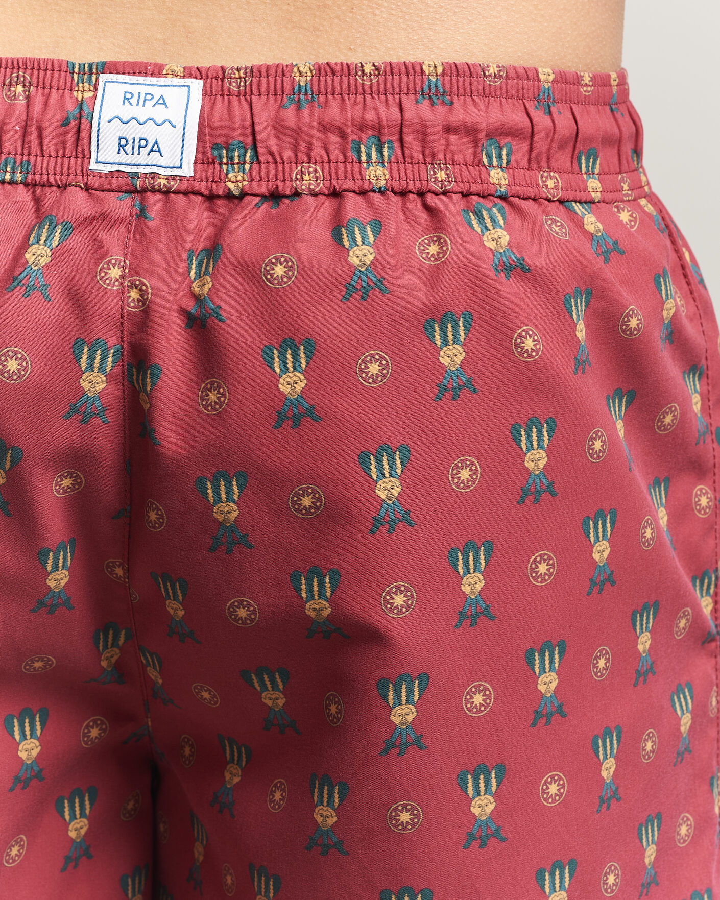 Herr | Badbyxor | Ripa Ripa | Printed Swimshorts Red