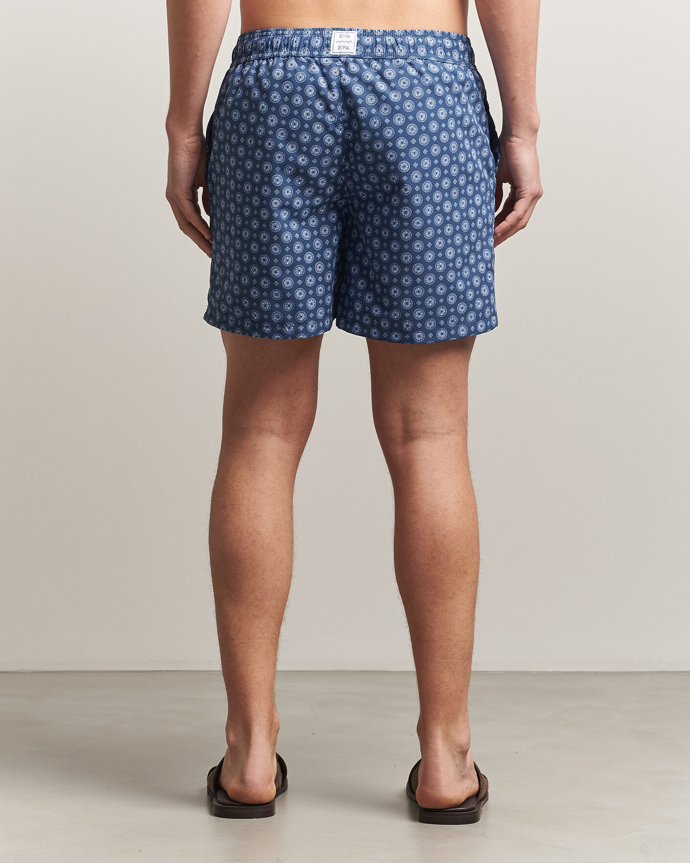Herr | Badbyxor | Ripa Ripa | Printed Swimshorts Dark Blue