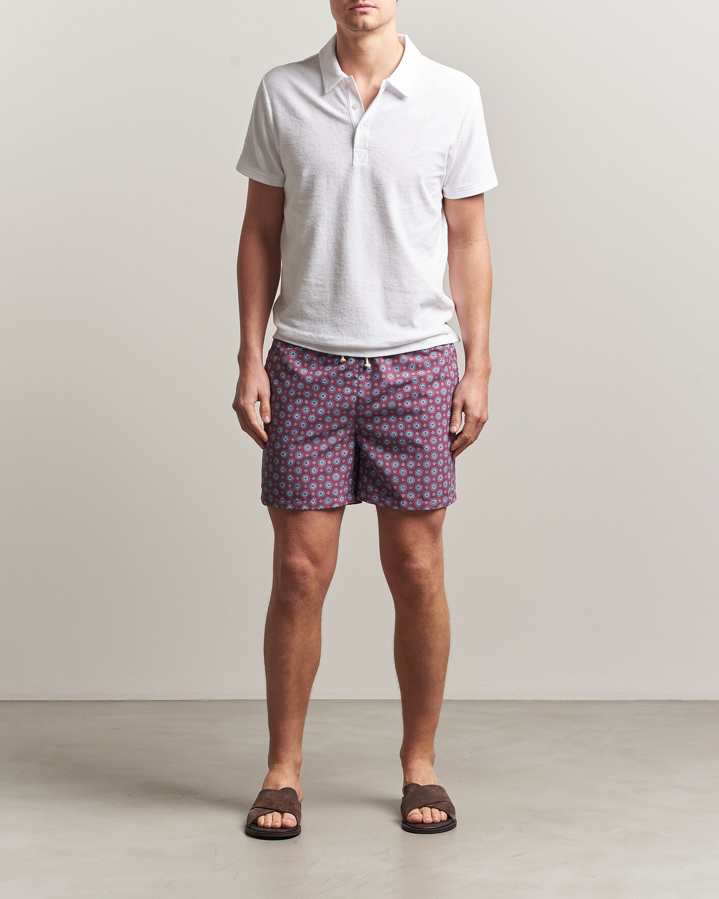 Herr | Badbyxor | Ripa Ripa | Printed Swimshorts Bordeaux