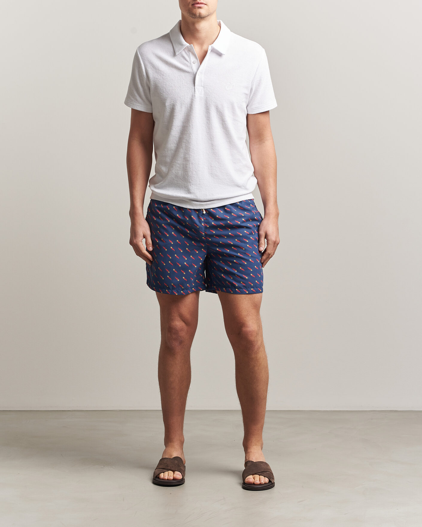 Herr | Badbyxor | Ripa Ripa | Printed Swimshorts Blue