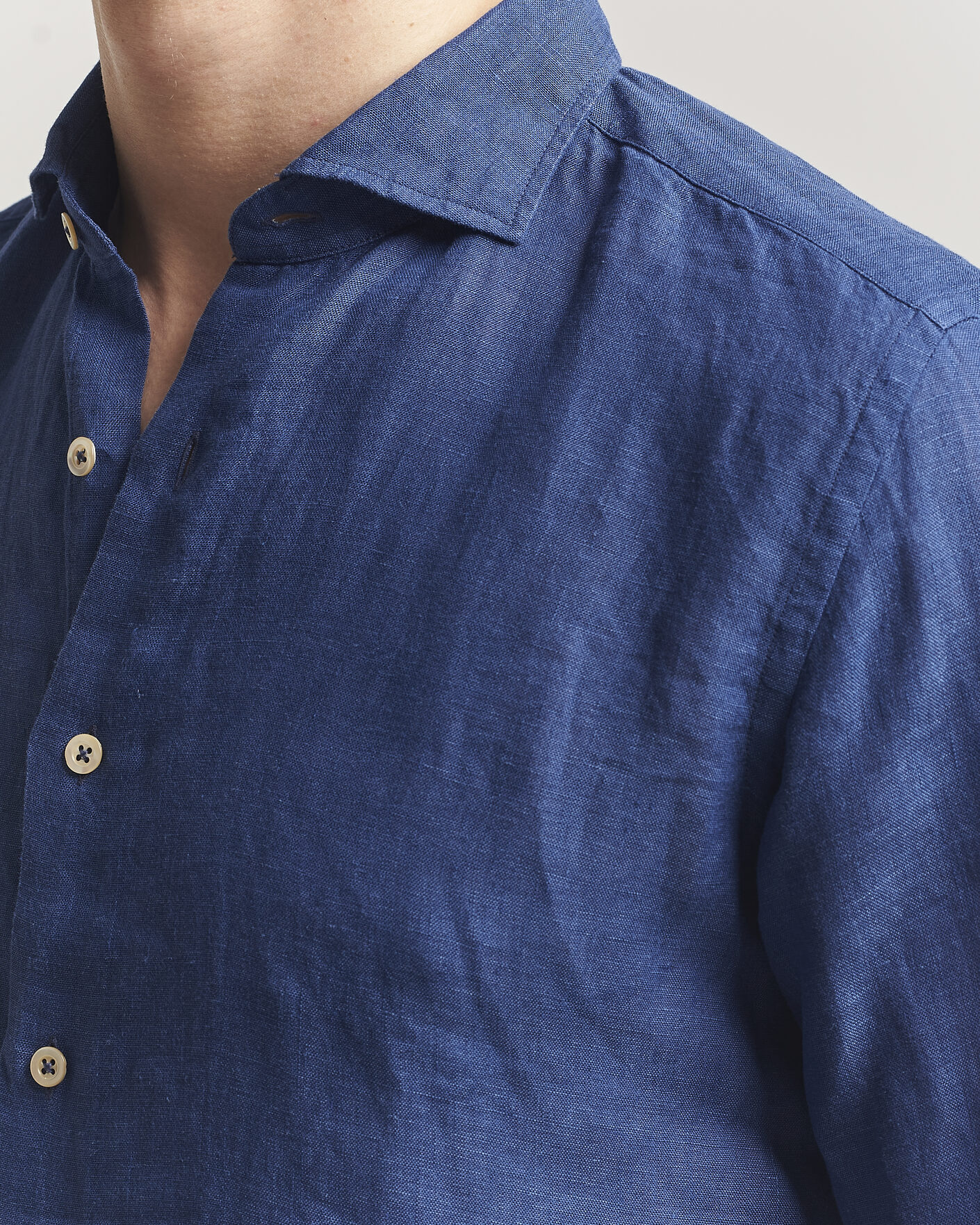 Herr | Skjortor | Grigio | Washed Linen Shirt Navy