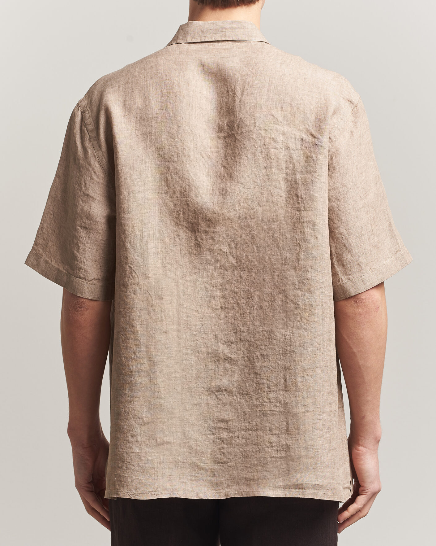 Herr | Skjortor | Grigio | Linen Camp Collar Shirt Brown