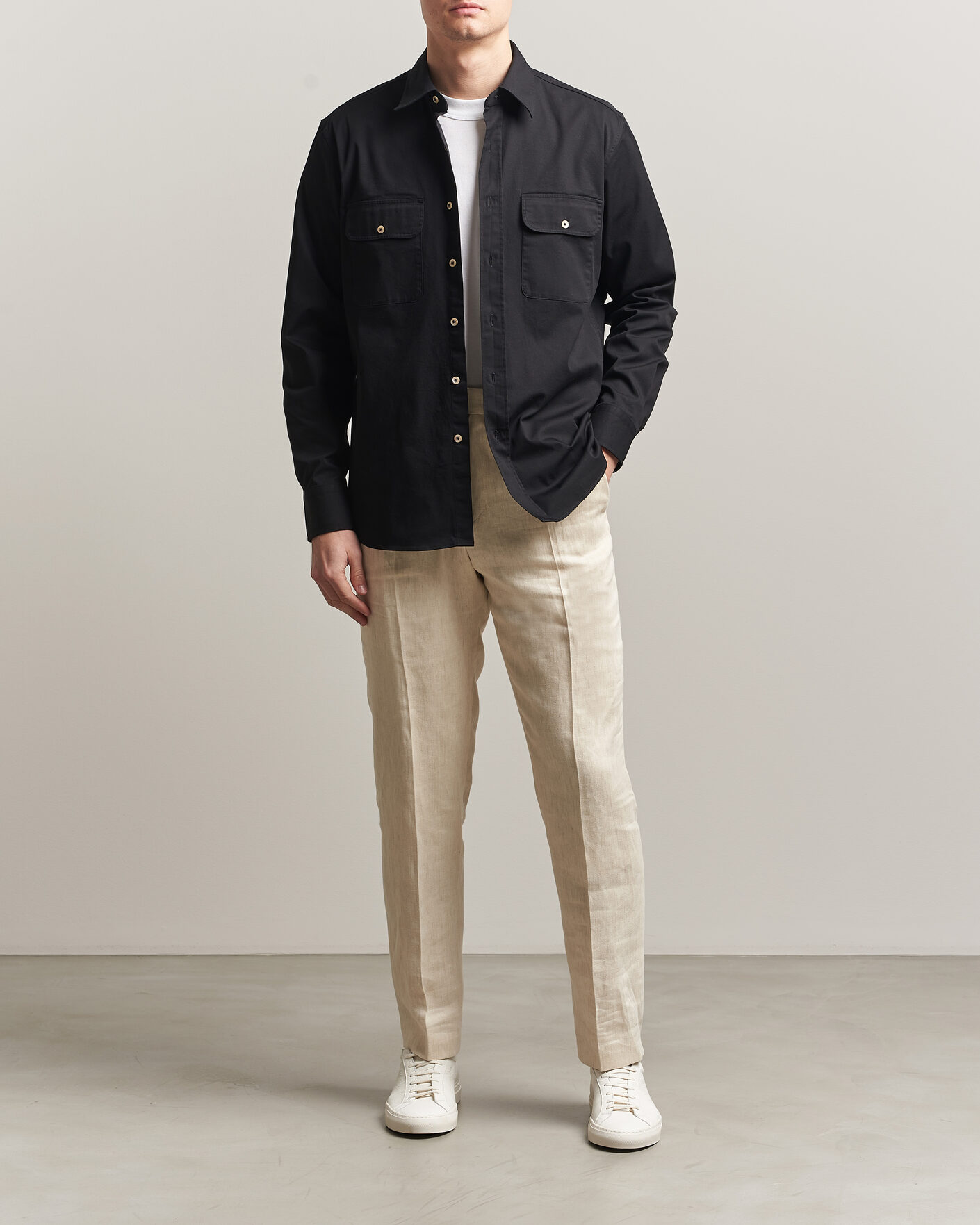 Herr | Skjortor | Grigio | Illinois Cotton Overshirt Black