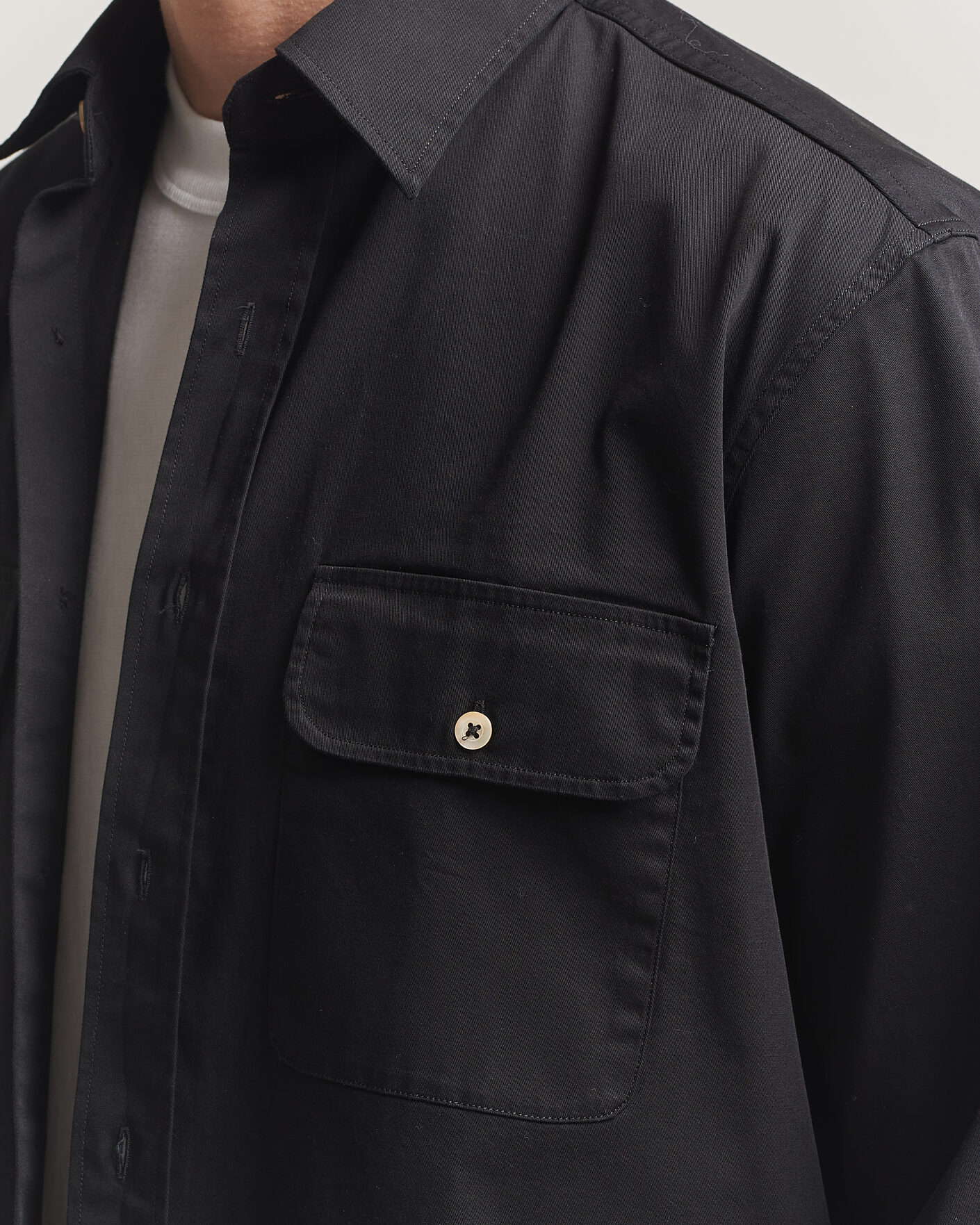 Herr | Skjortor | Grigio | Illinois Cotton Overshirt Black