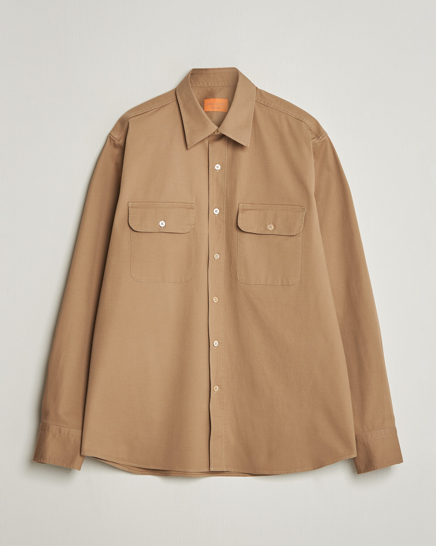 Herr | Skjortor | Grigio | Illinois Cotton Overshirt Khaki